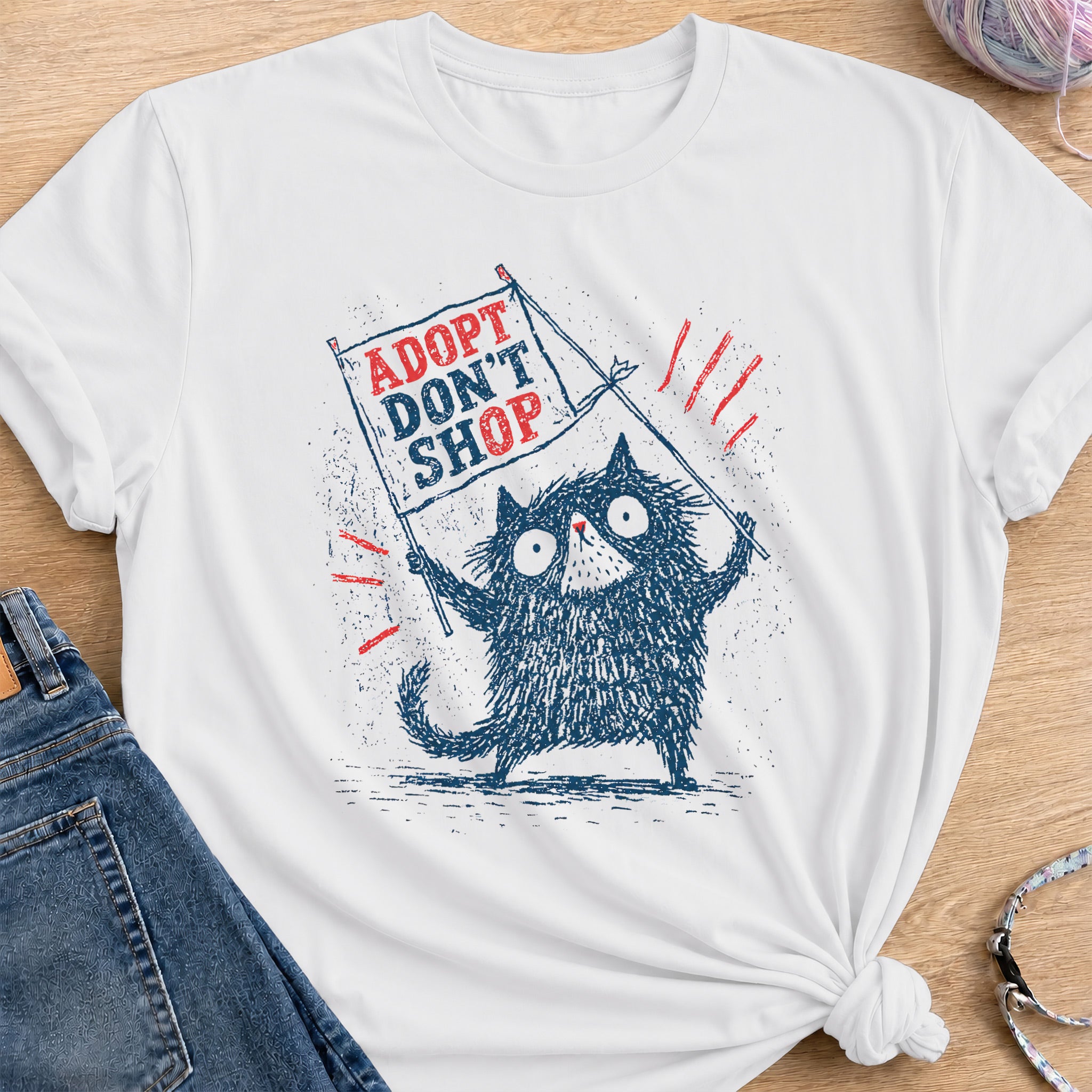 Adopt Don't Shop T-Shirt — White