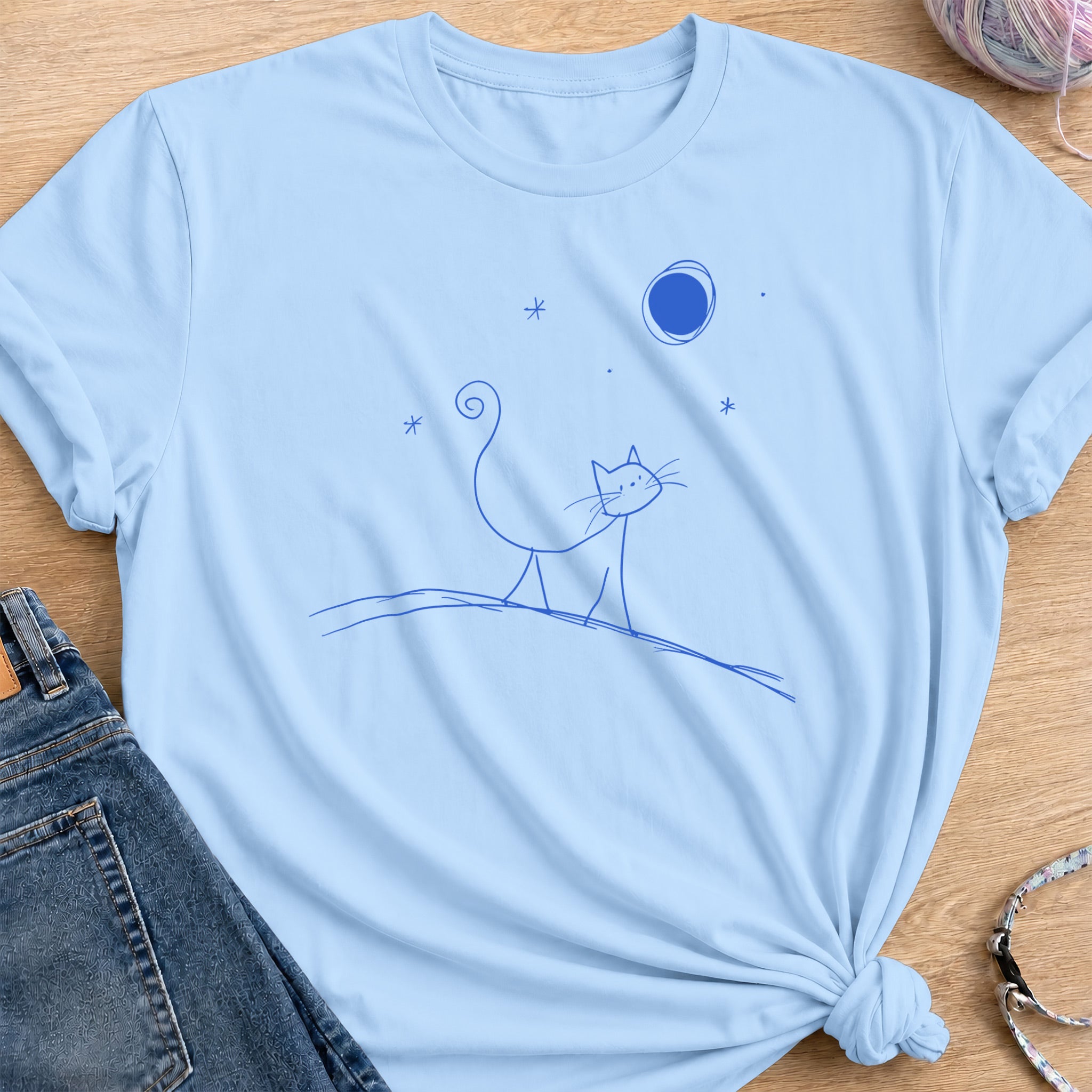 Moonlit Roamer T-Shirt — Light Blue