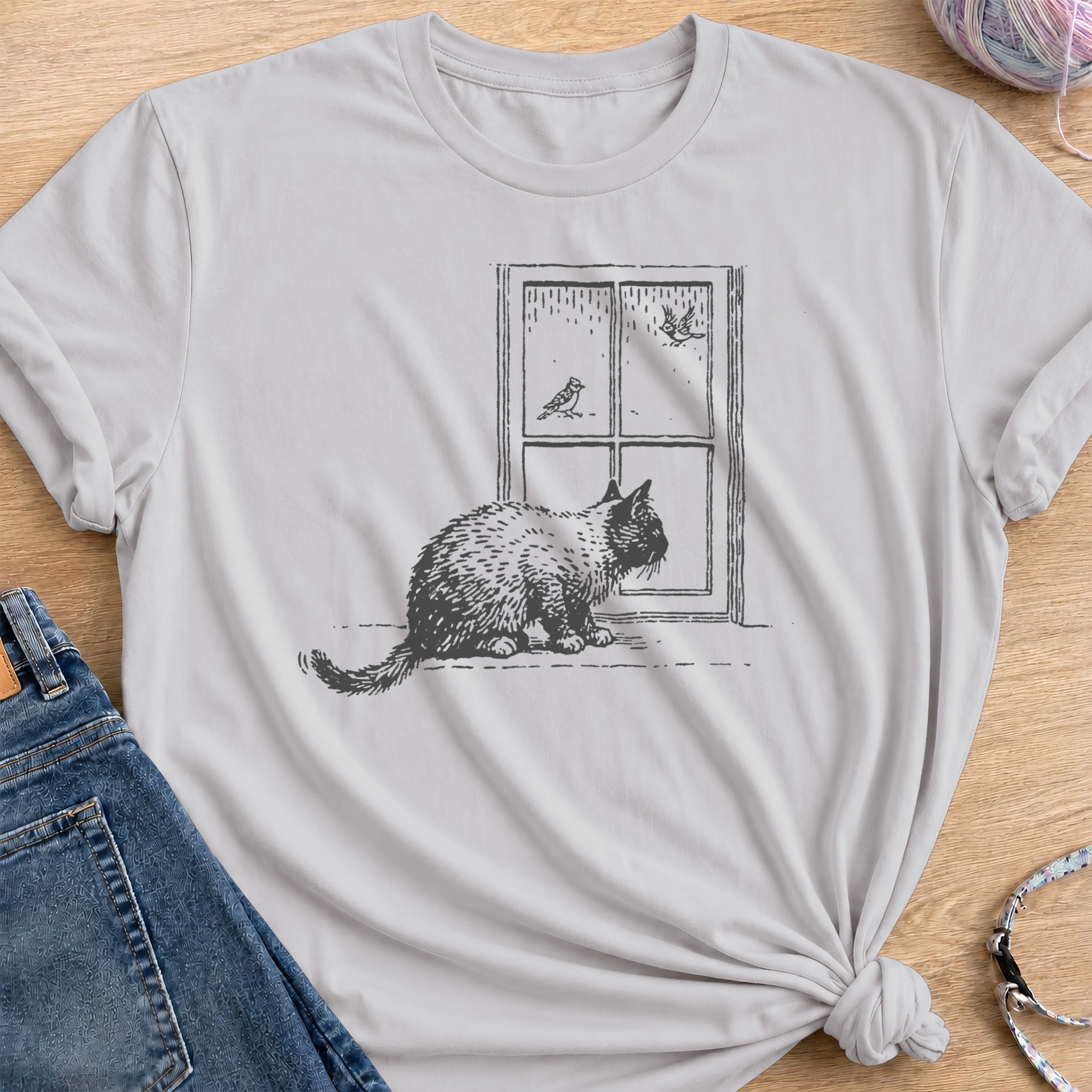 Bird Viewing T-Shirt — Ice Grey
