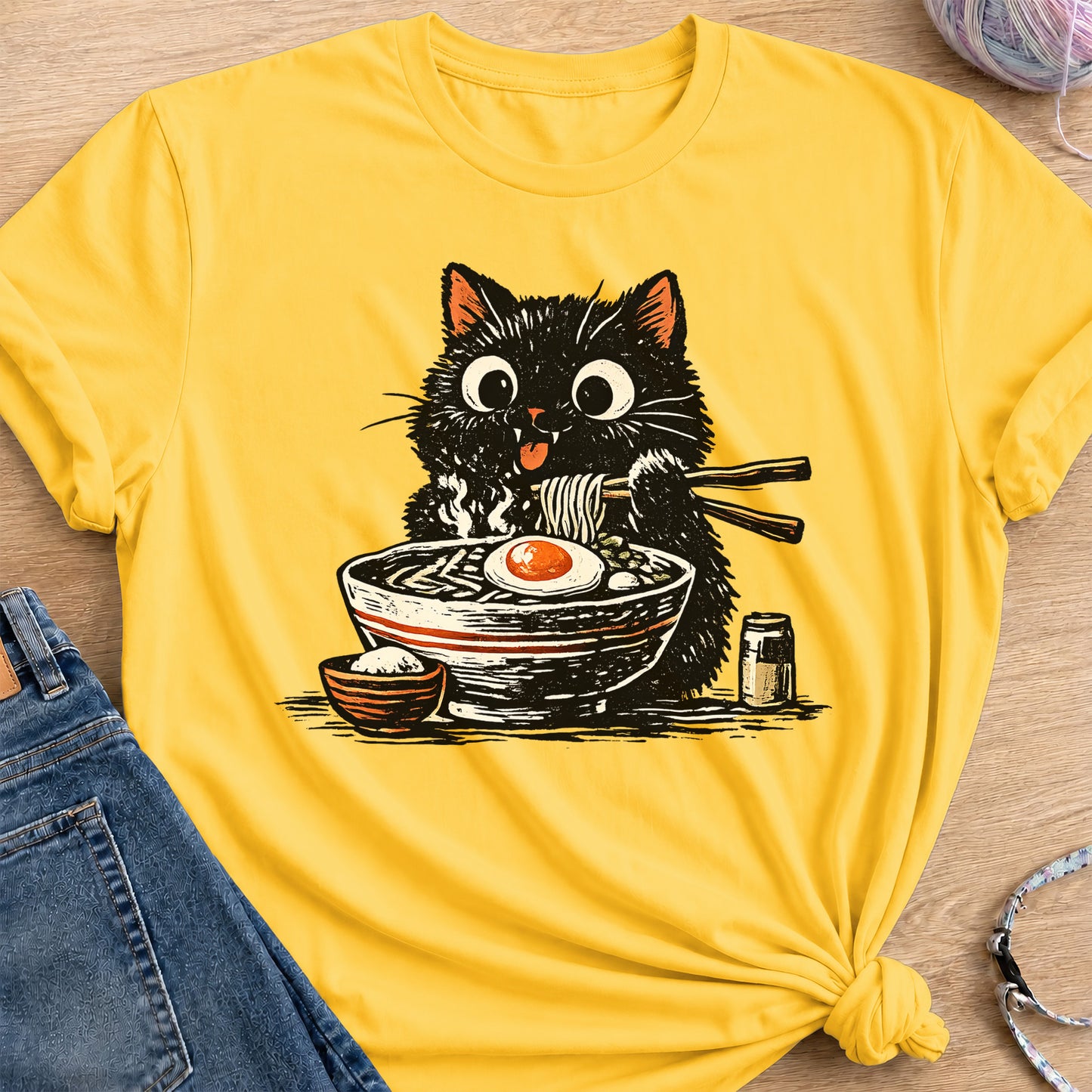 Ramen Cat T-Shirt — Daisy