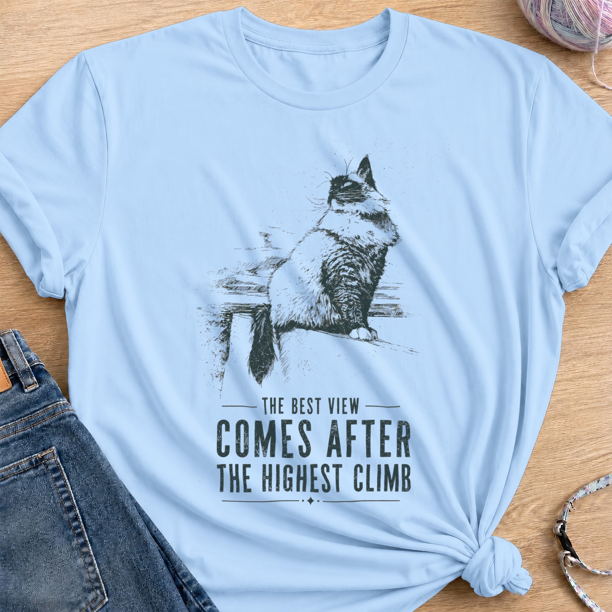 The Highest Climb T-Shirt — Light Blue