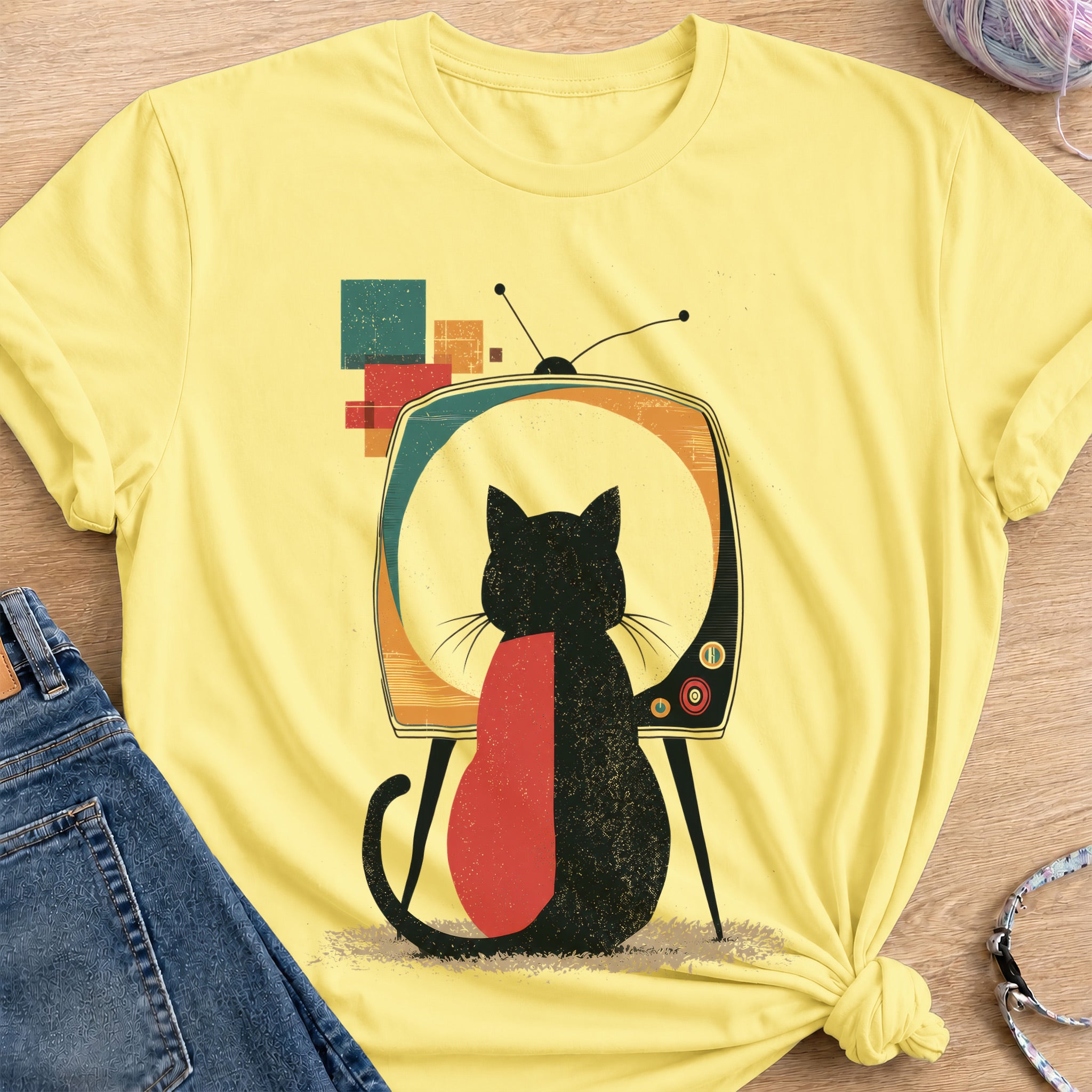 TV Watching T-Shirt — Cornsilk