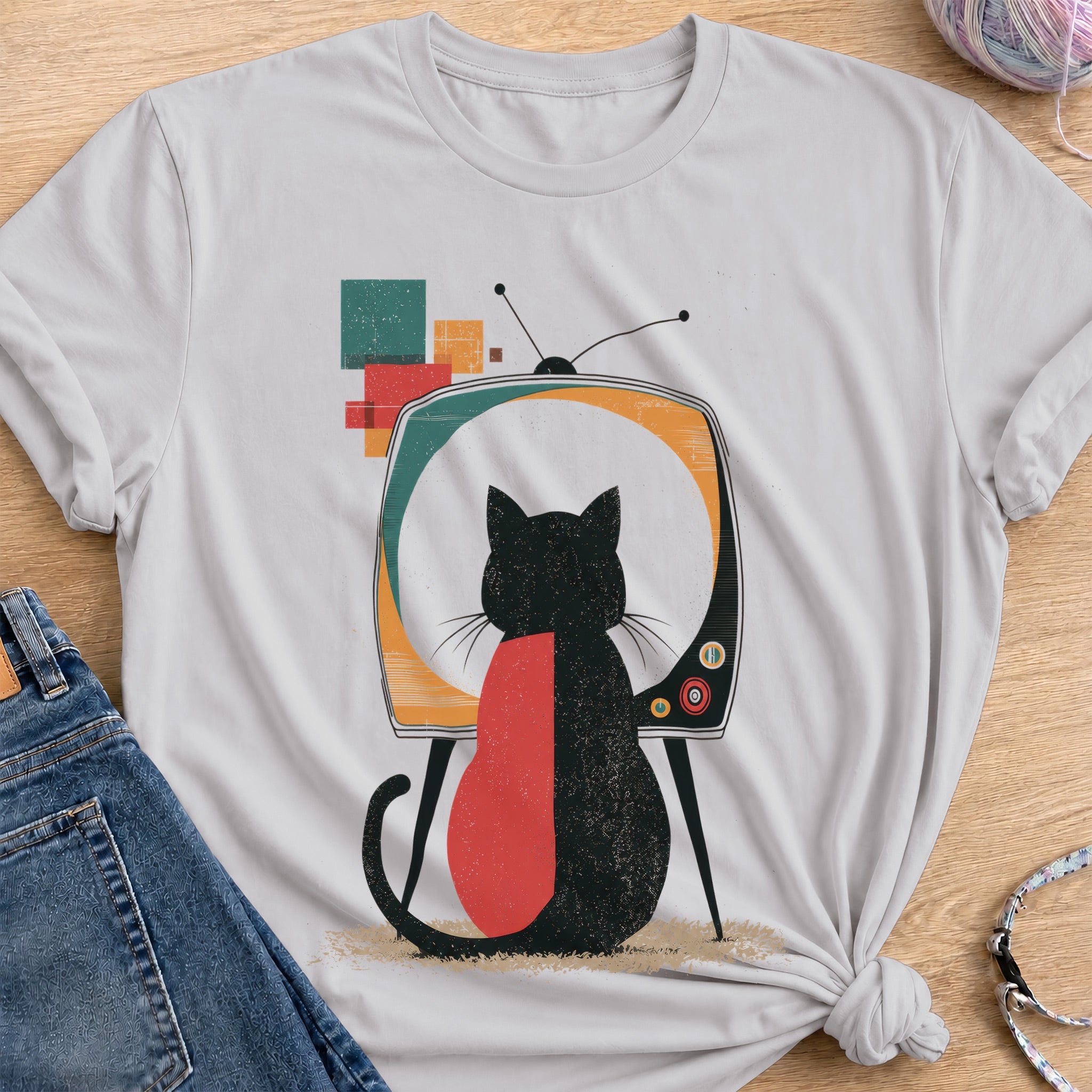 TV Watching T-Shirt — Ice Grey