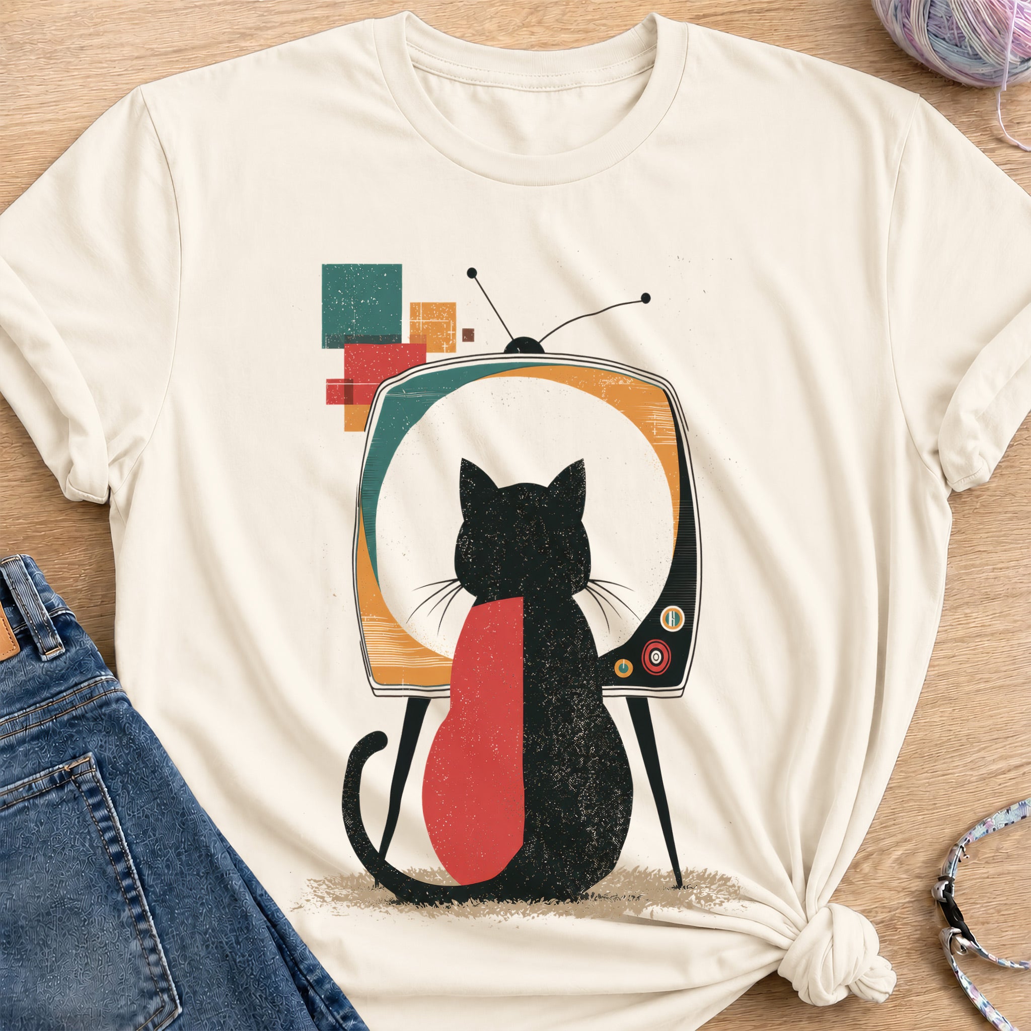 TV Watching T-Shirt — Natural