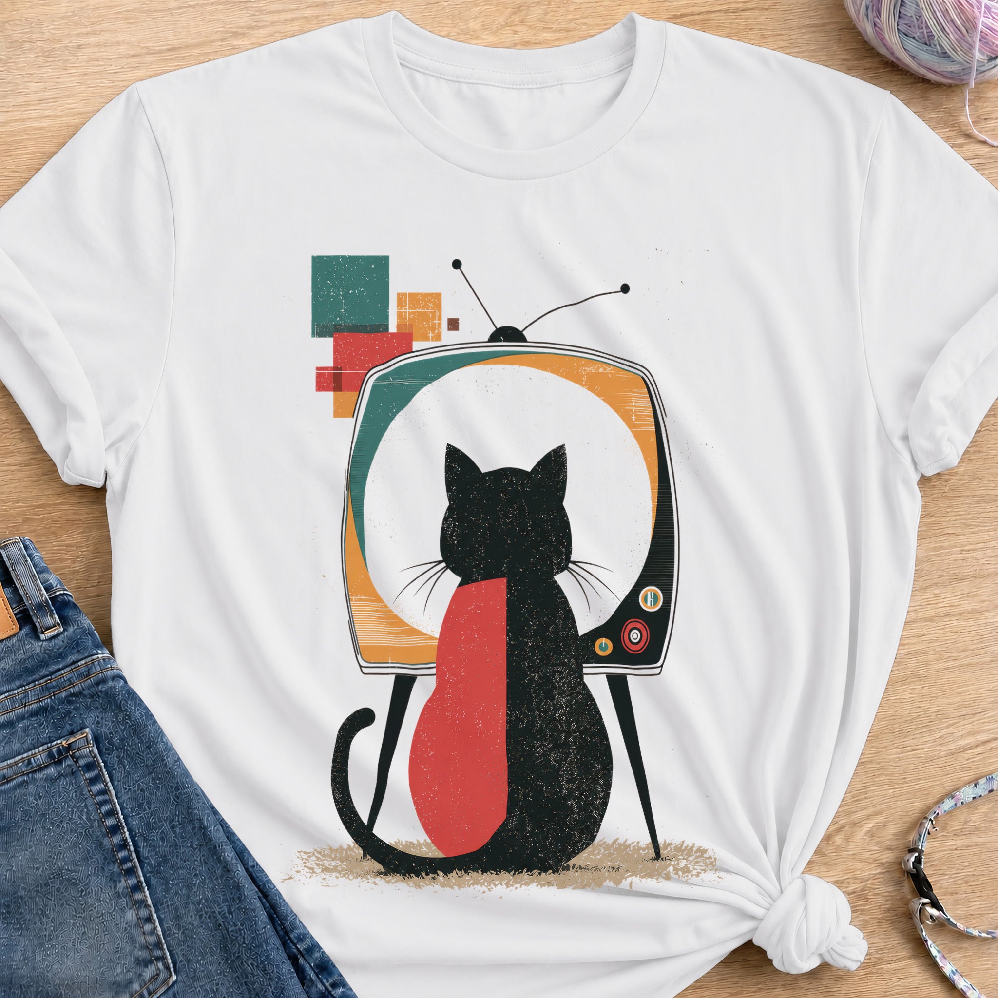 TV Watching T-Shirt — White