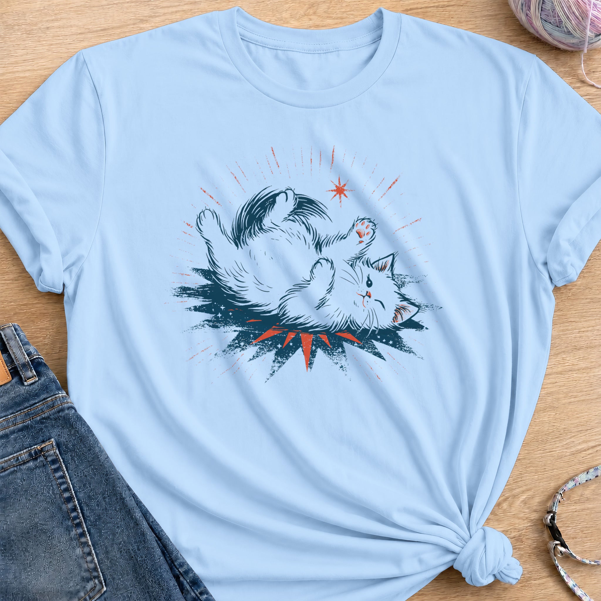 Belly Up T-Shirt — Light Blue
