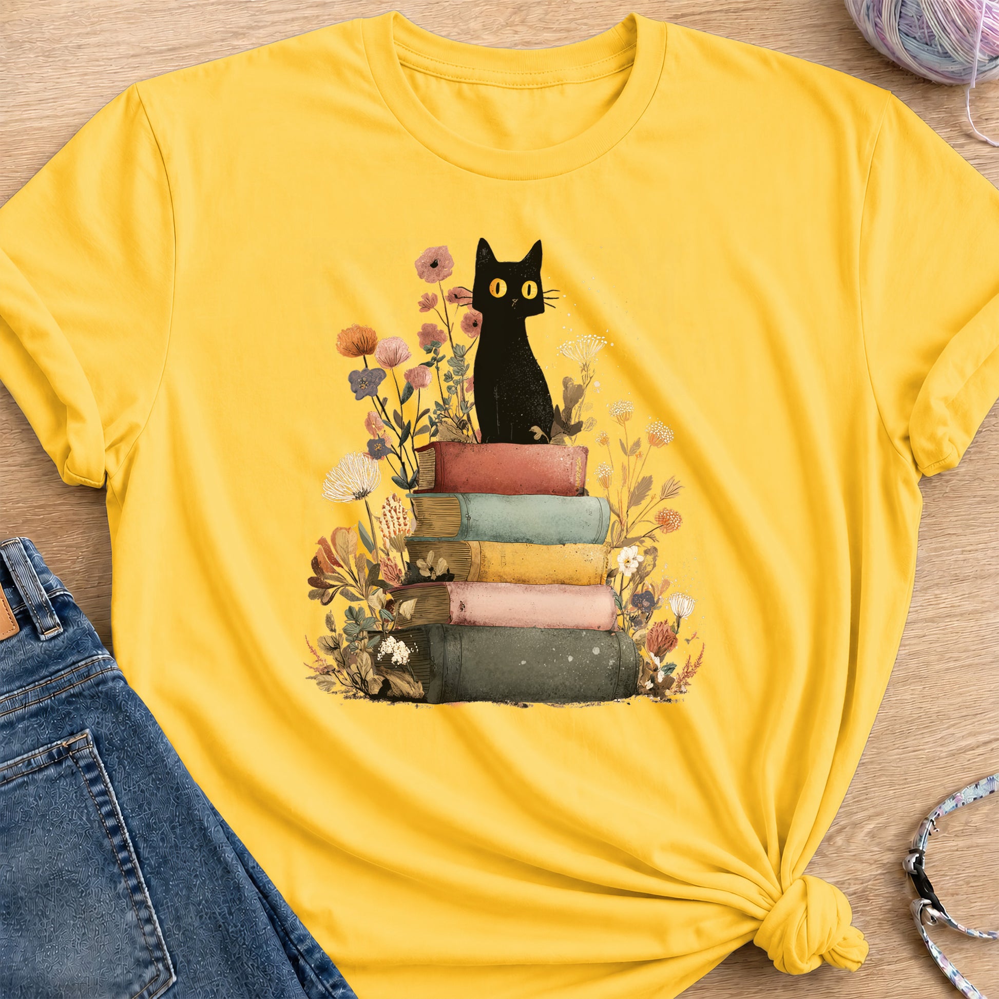 Mystic Library Cat T-Shirt — Daisy