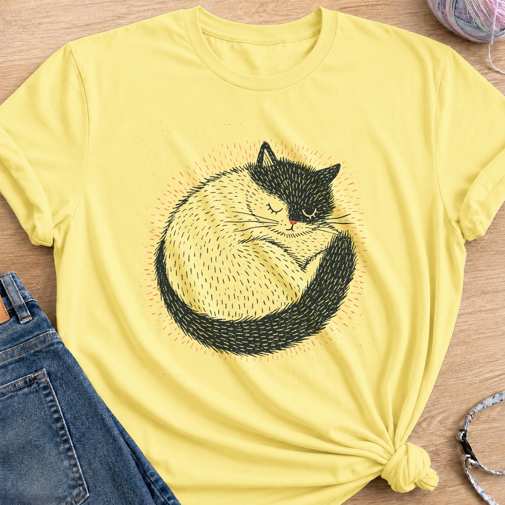 Curled Sleep T-Shirt — Cornsilk
