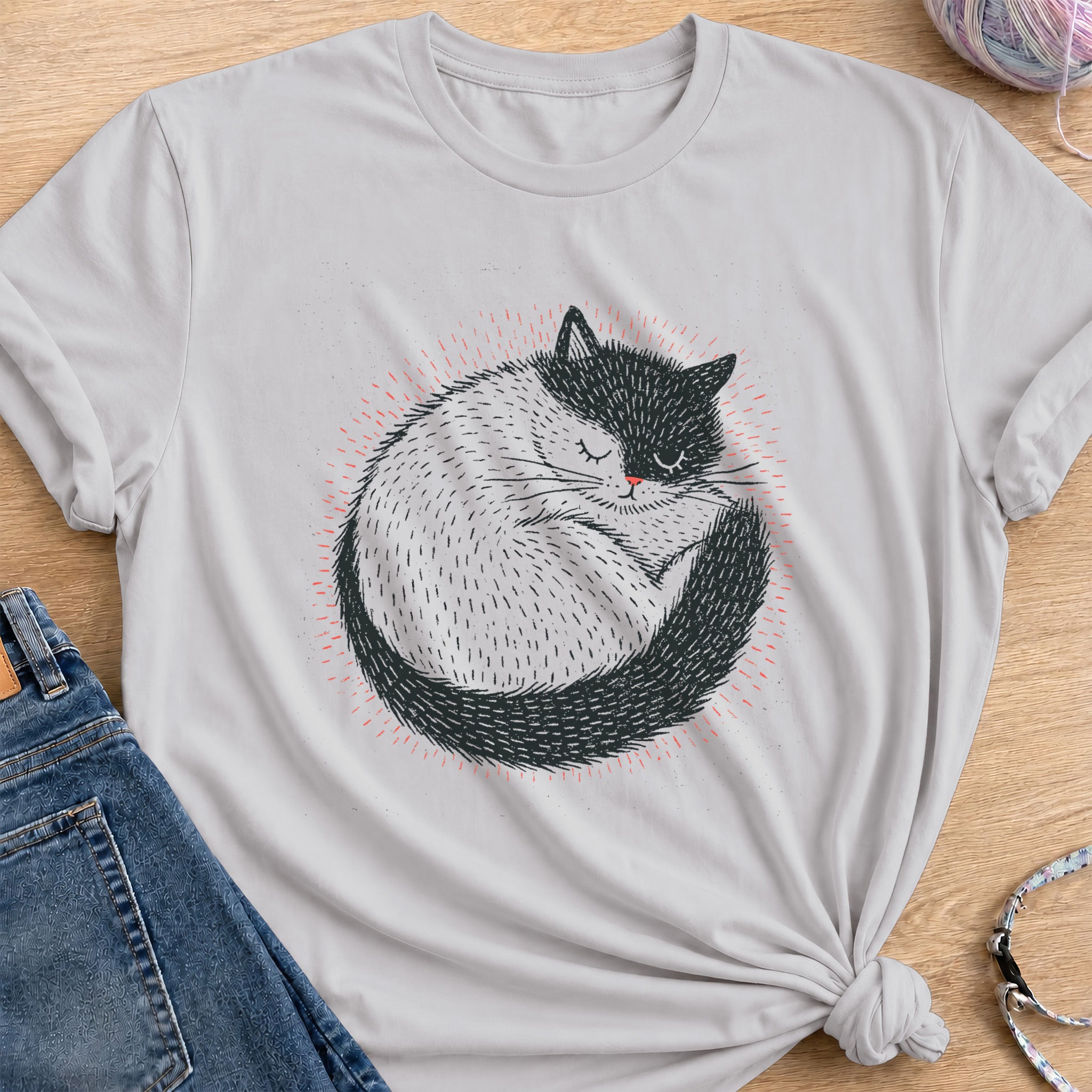 Curled Sleep T-Shirt — Ice Grey