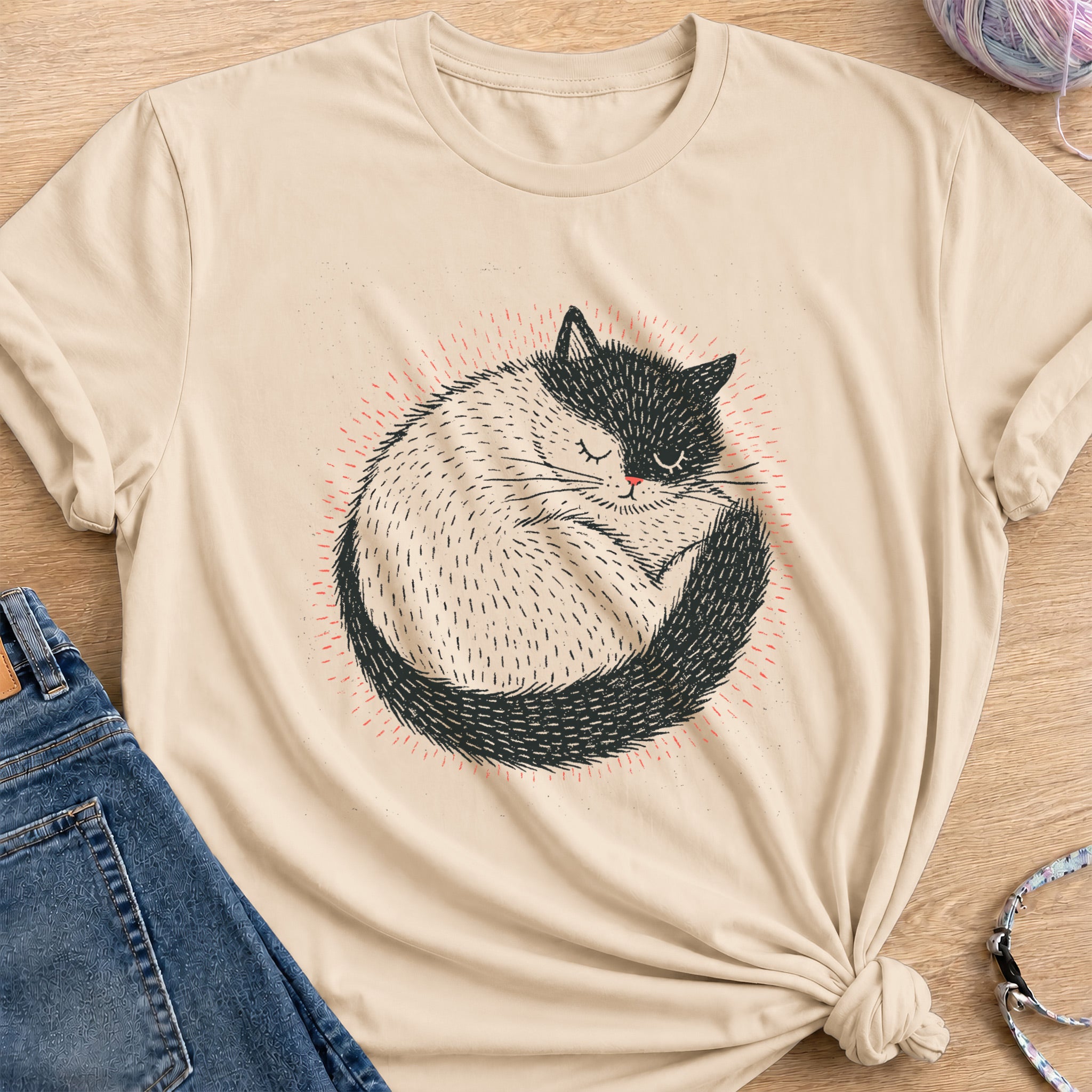 Curled Sleep T-Shirt — Sand