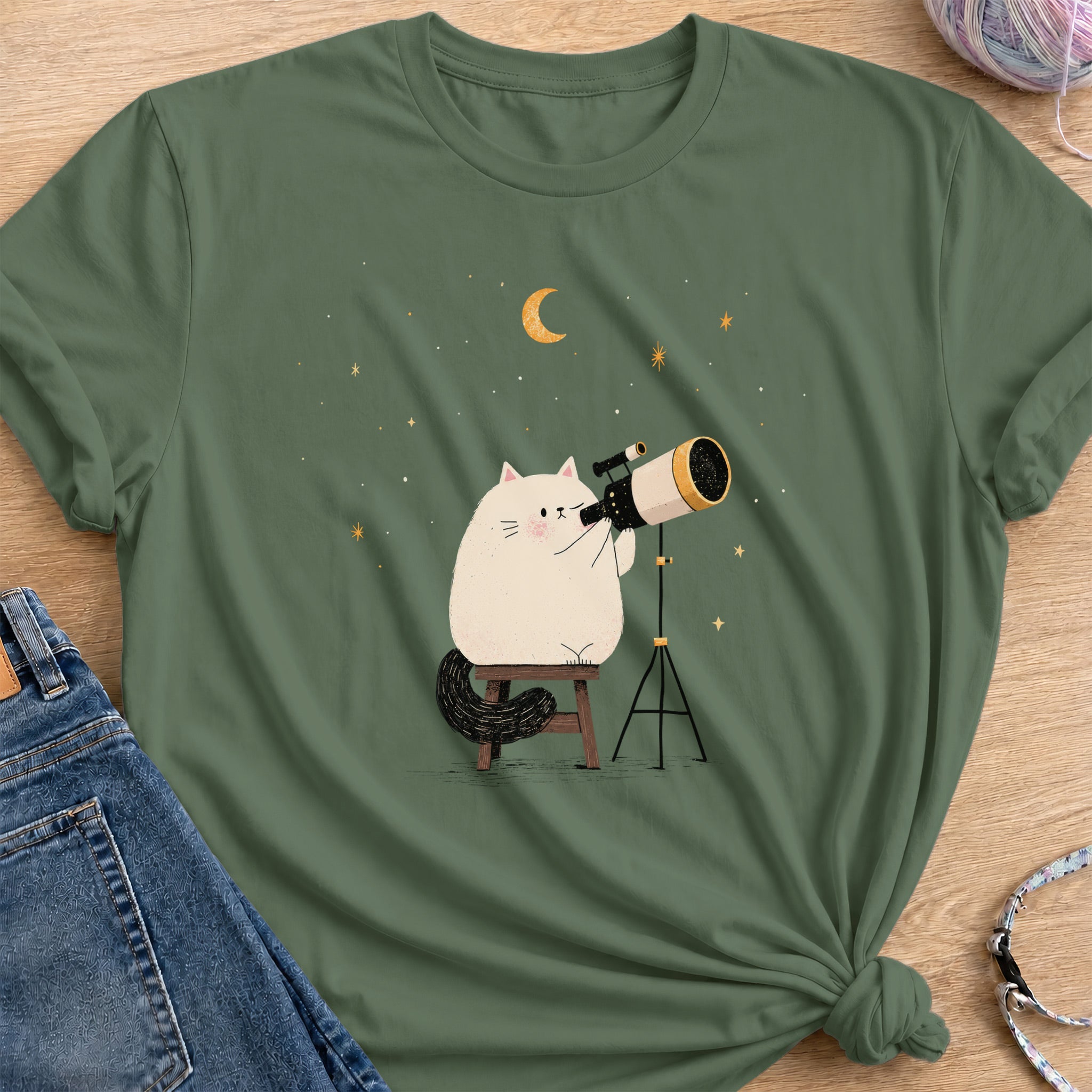 Star Viewing T-Shirt — Military Green