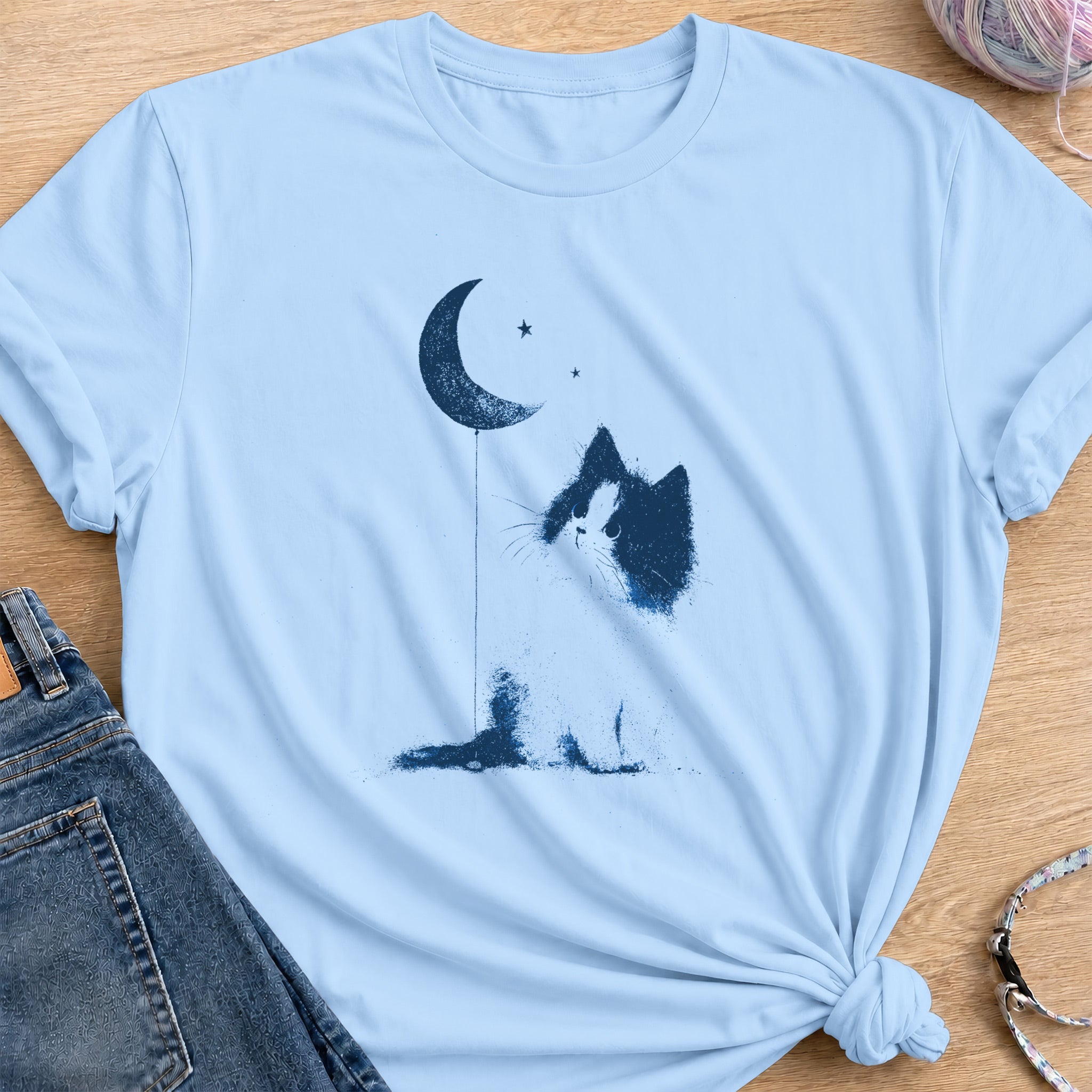 Moon Balloon T-Shirt — Light Blue