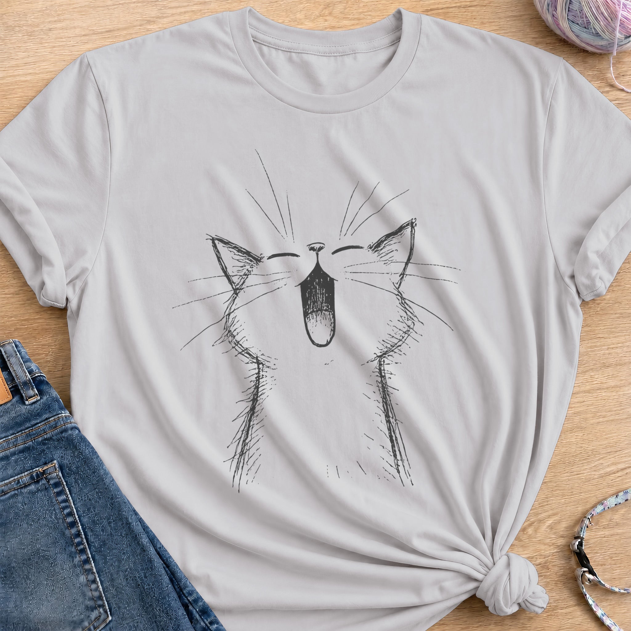 Big Meow T-Shirt — Ice Grey