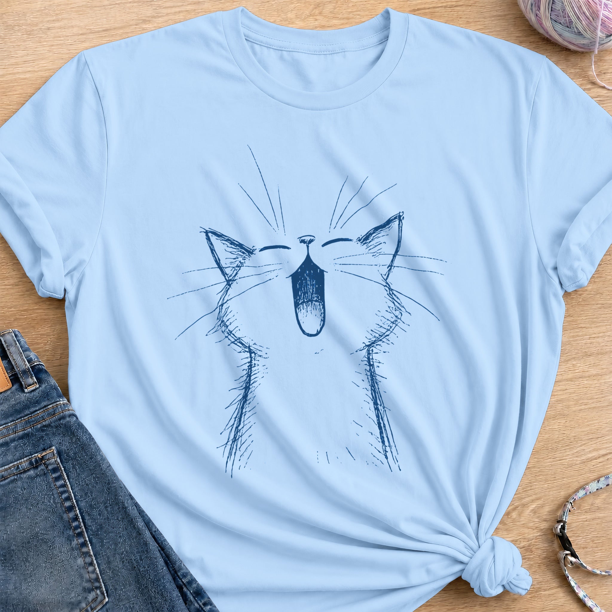 Big Meow T-Shirt — Light Blue