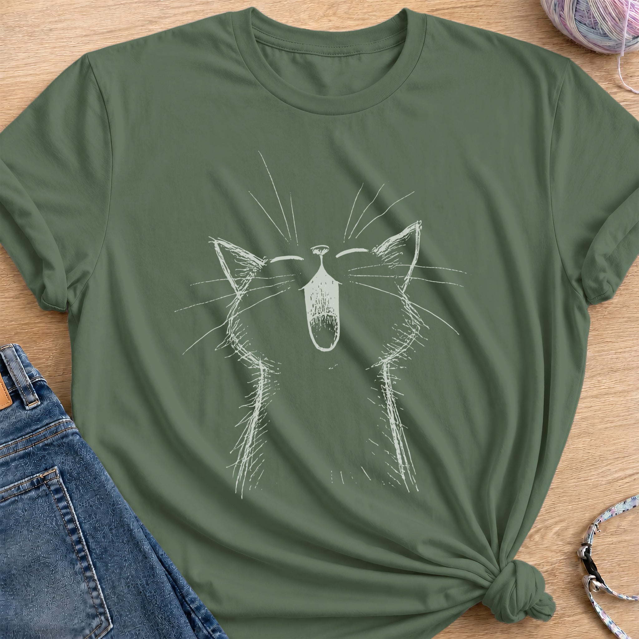 Big Meow T-Shirt — Military Green