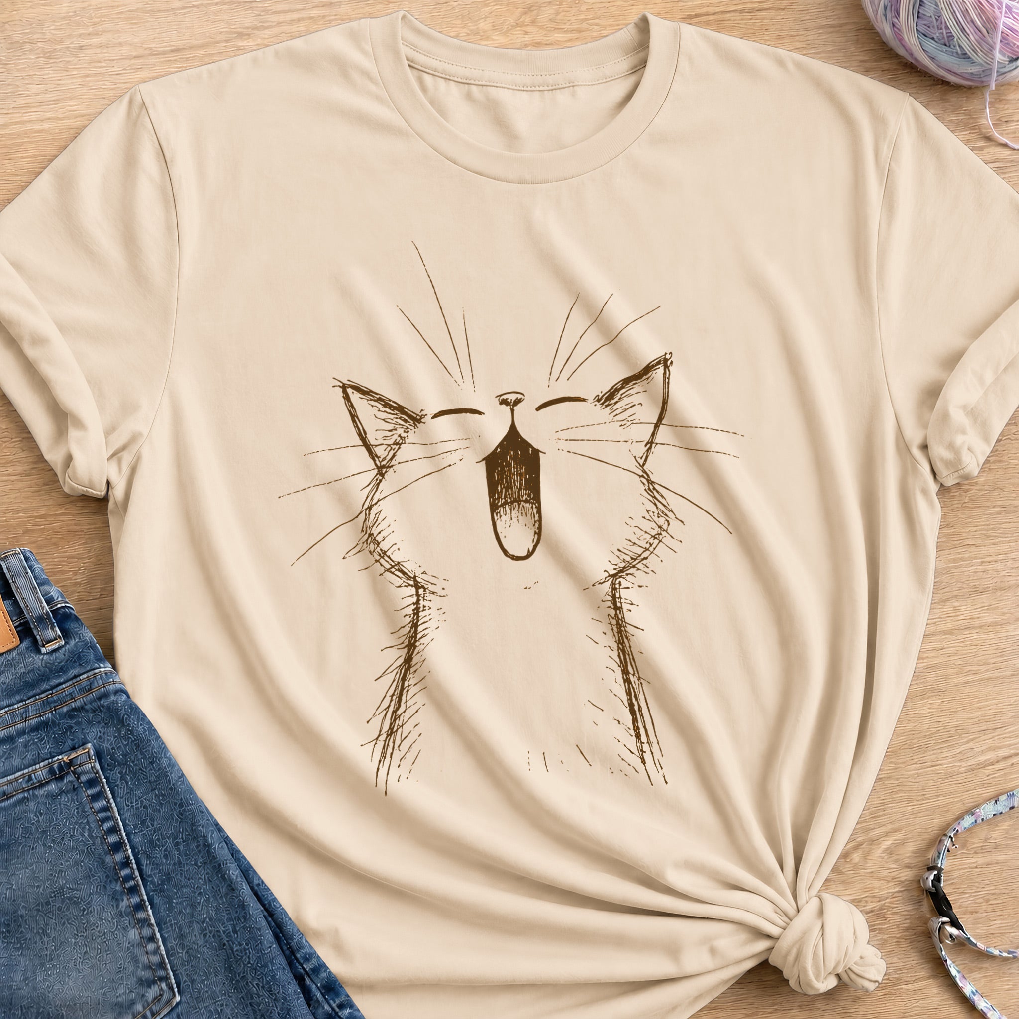 Big Meow T-Shirt — Sand