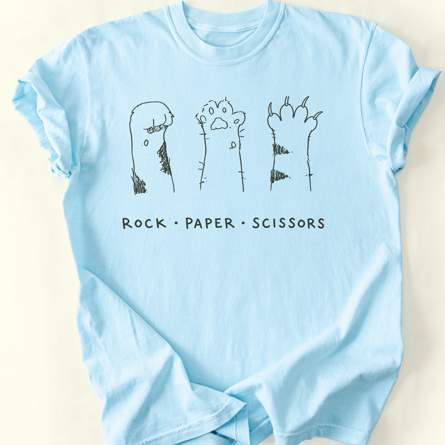 Rock Paper Scissors T-Shirt — Chambray