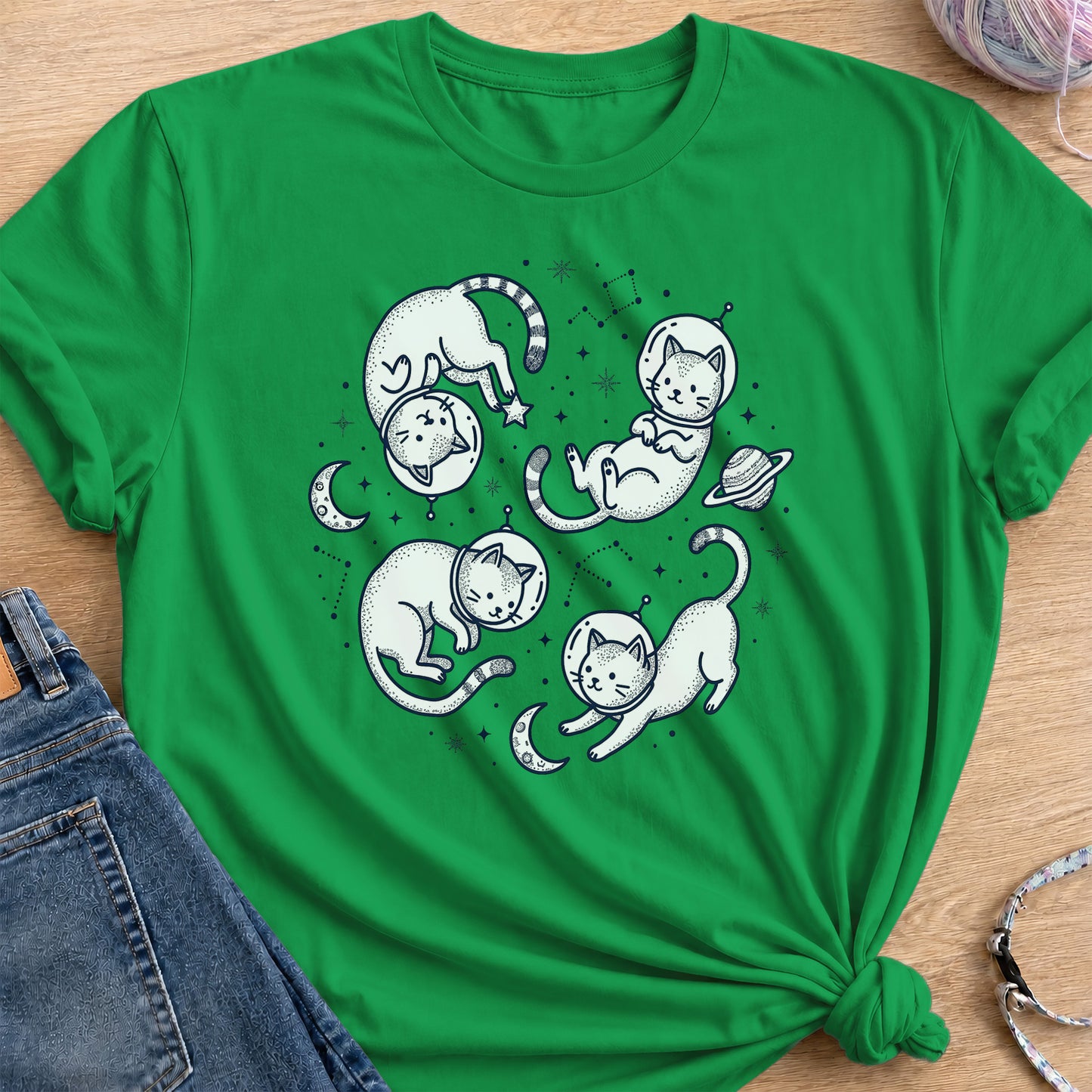 Space Cats T-Shirt — Irish Green