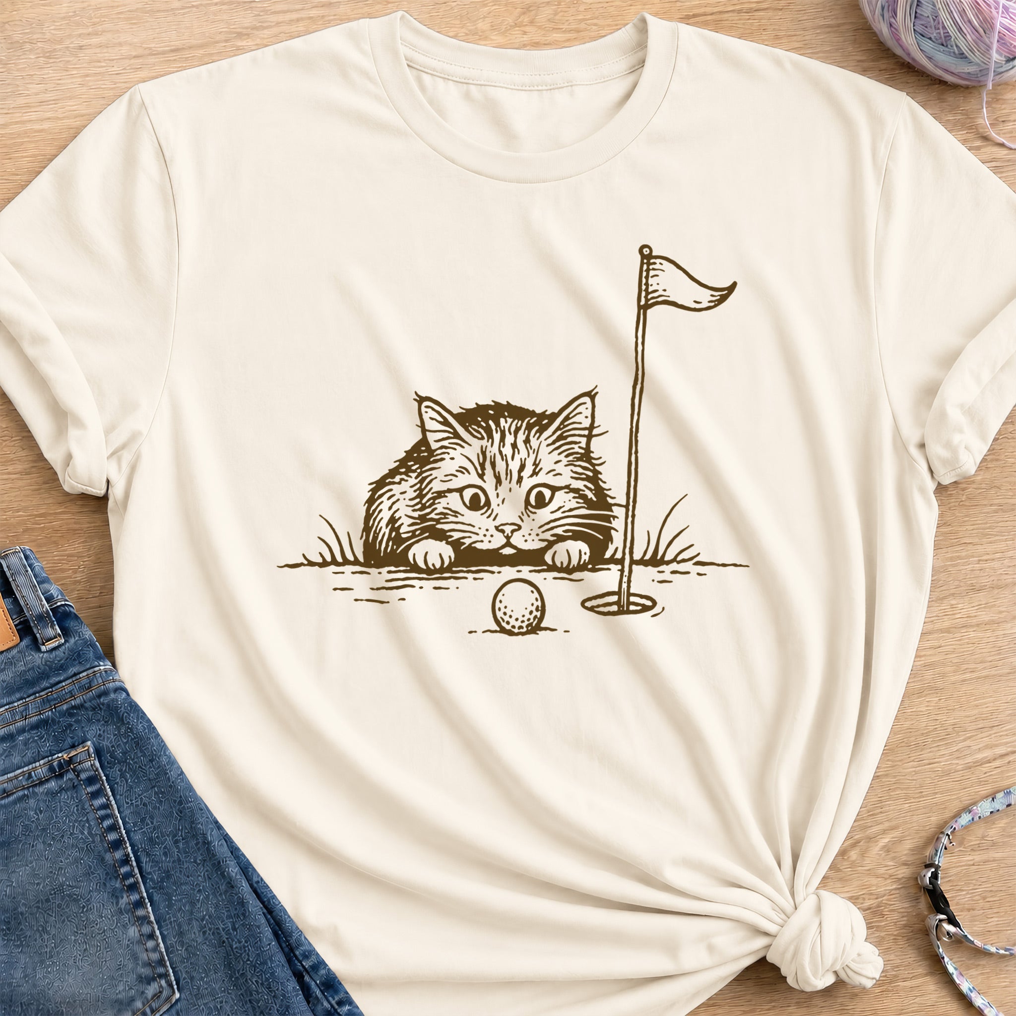 Golf Target T-Shir — Natural
