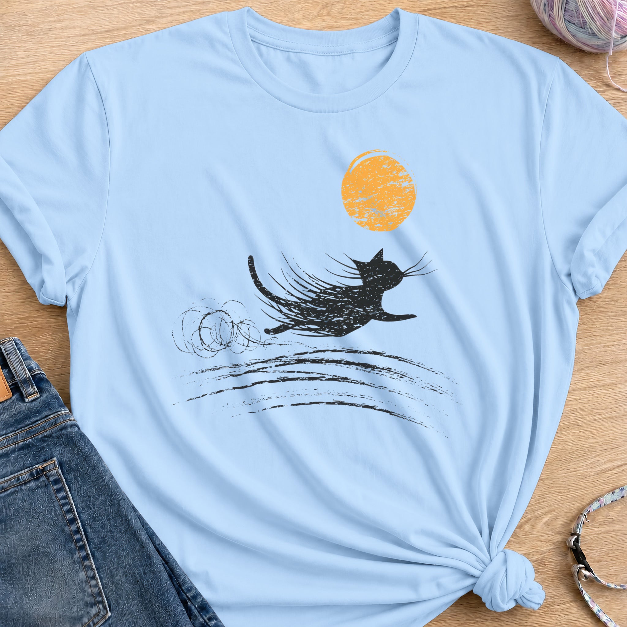 Night Time Race T-Shirt — Light Blue