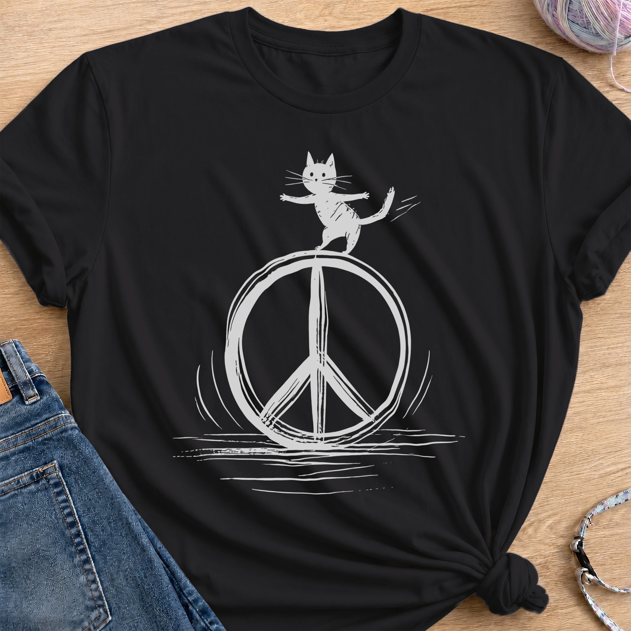 Peace Sign T-Shirt — Black