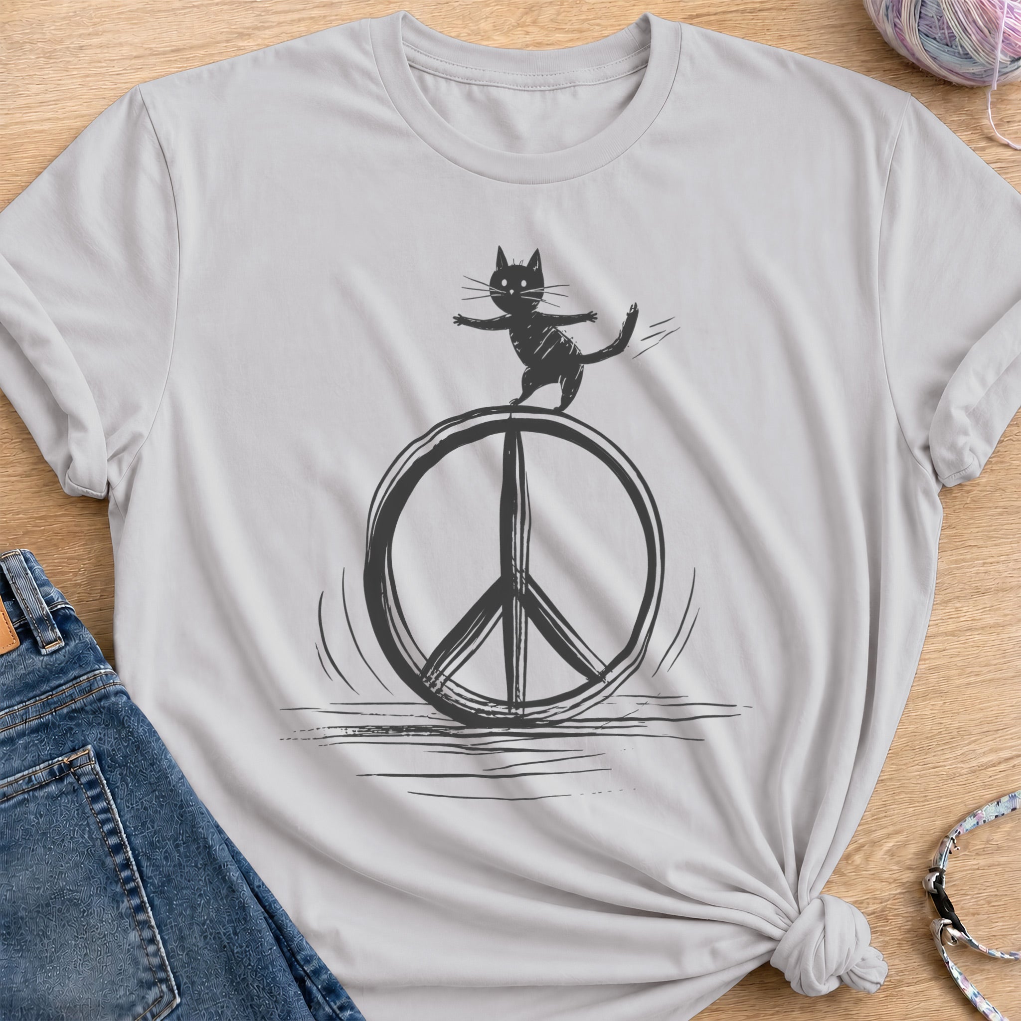 Peace Sign T-Shirt — Ice Grey