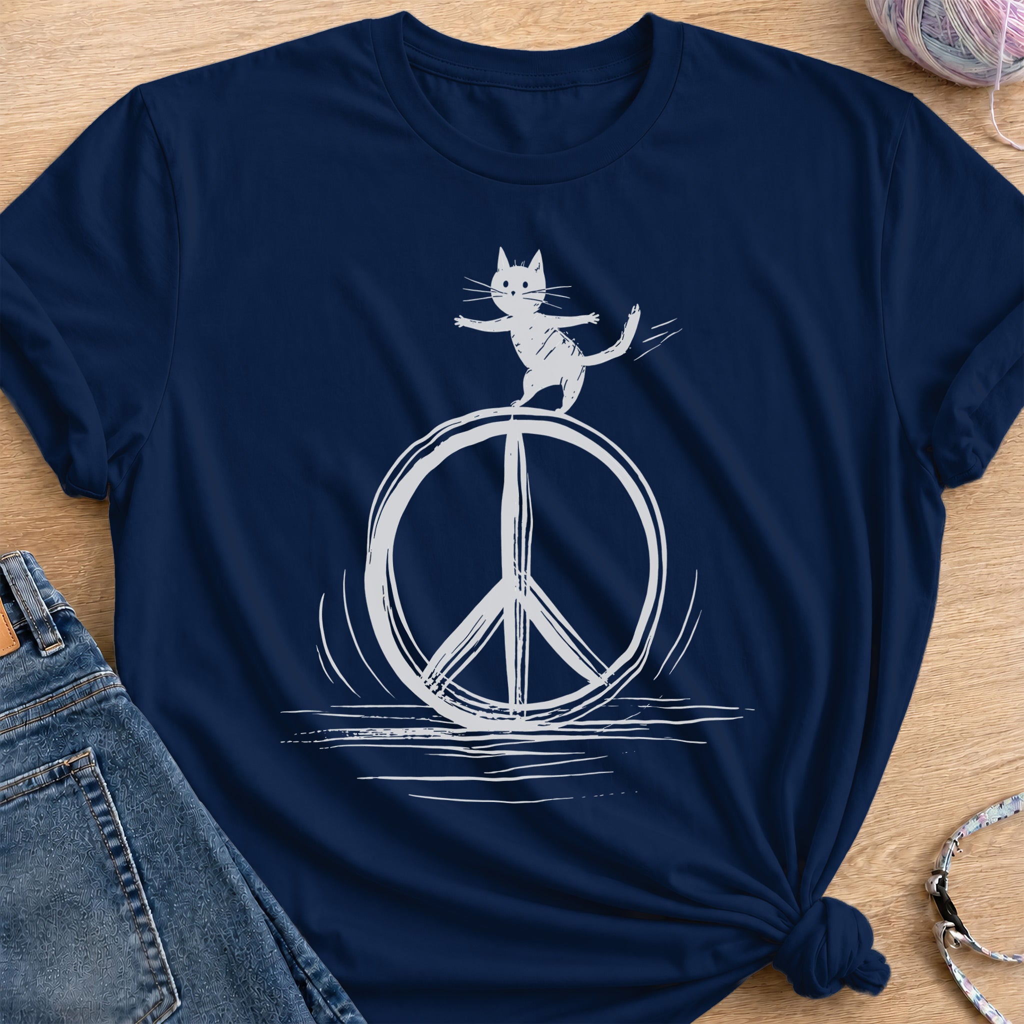 Peace Sign T-Shirt — Navy