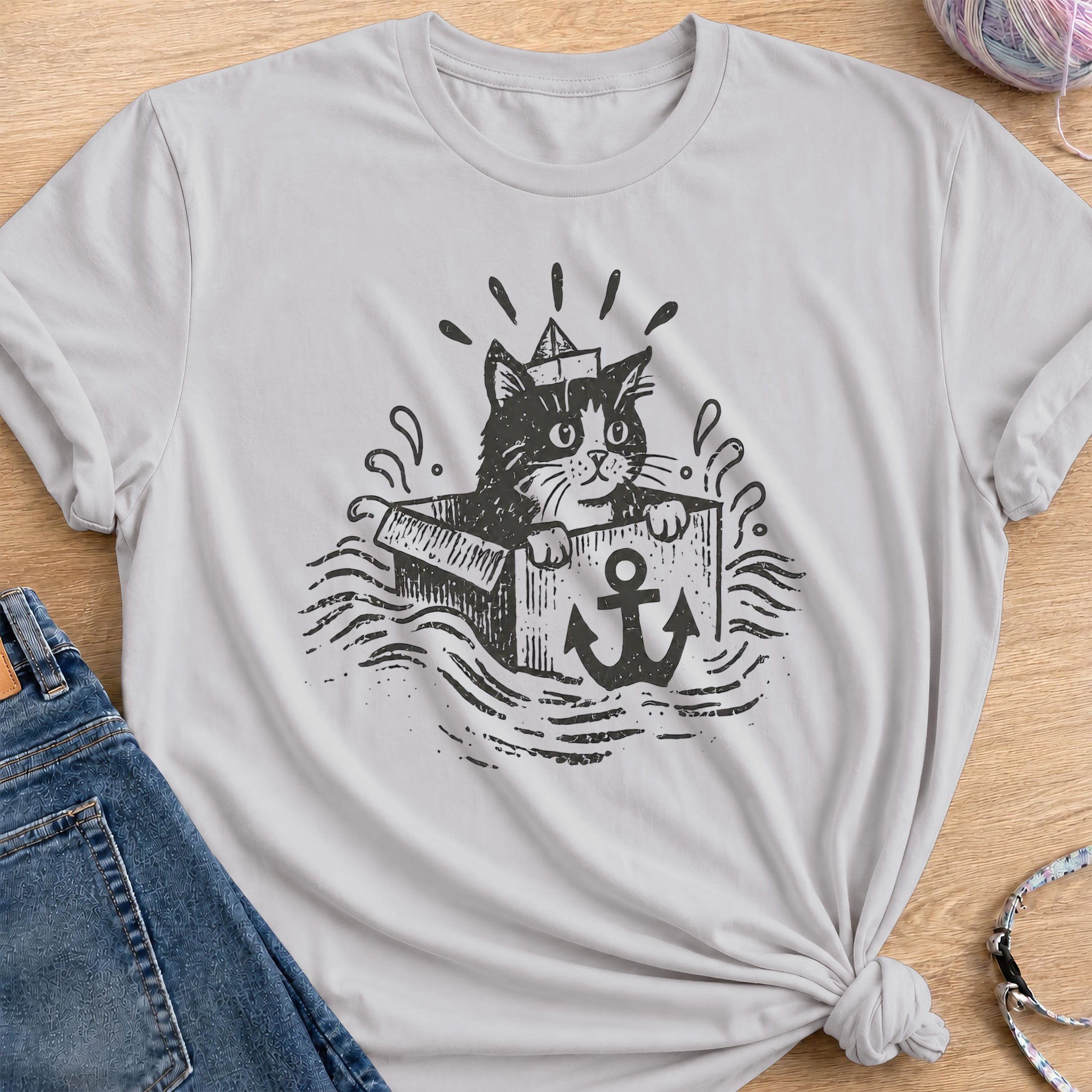 Tiny Sea Captain T-Shirt — Ice Grey