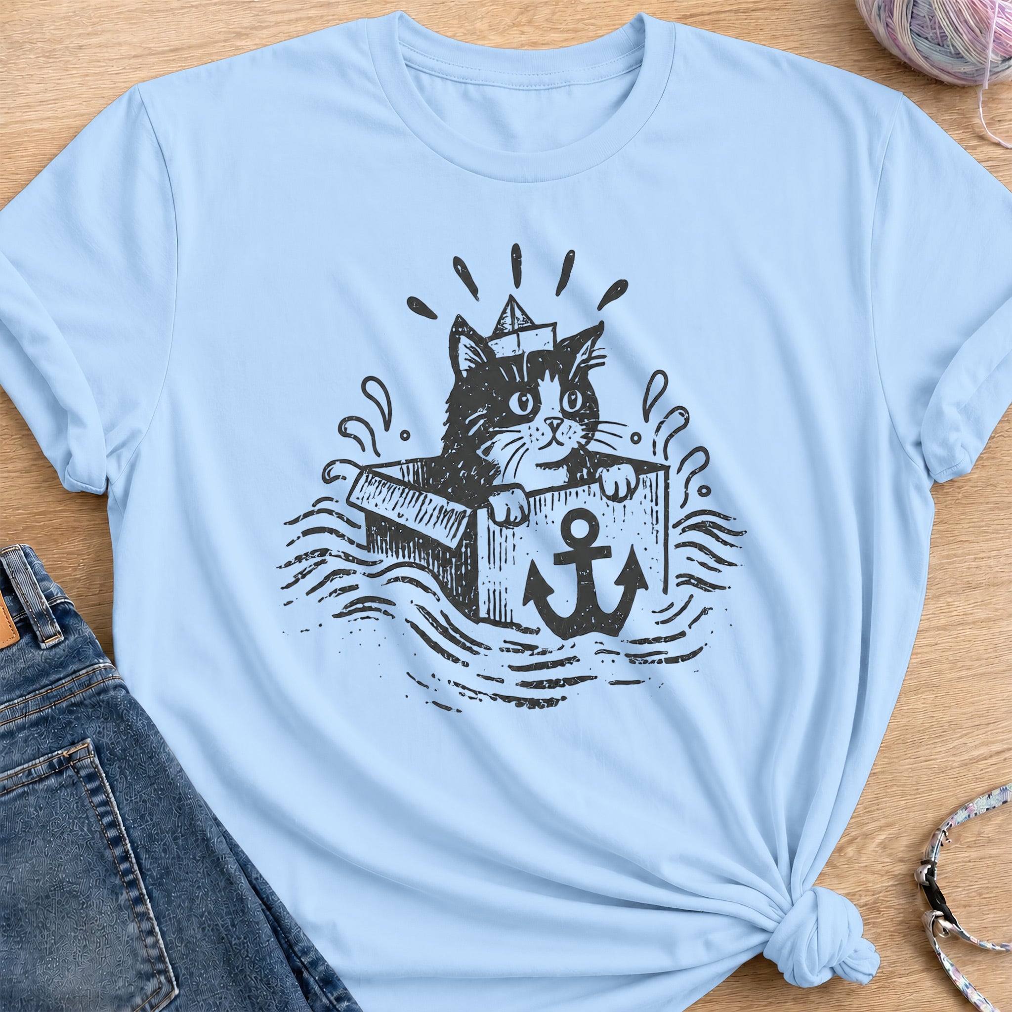 Tiny Sea Captain T-Shirt — Light Blue