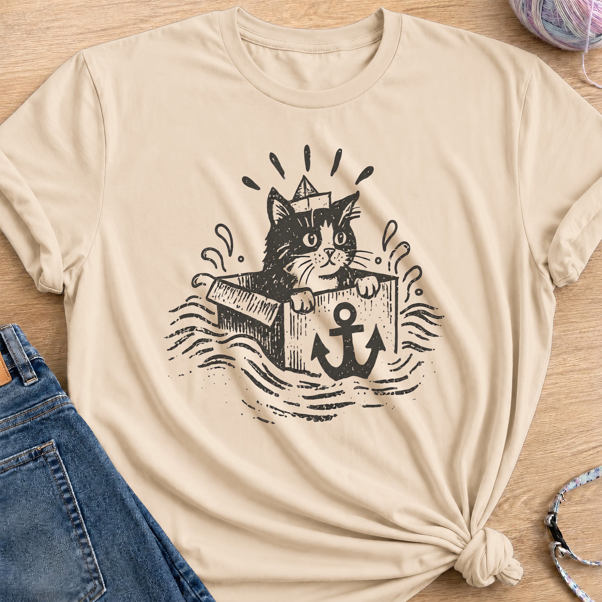 Tiny Sea Captain T-Shirt — Sand