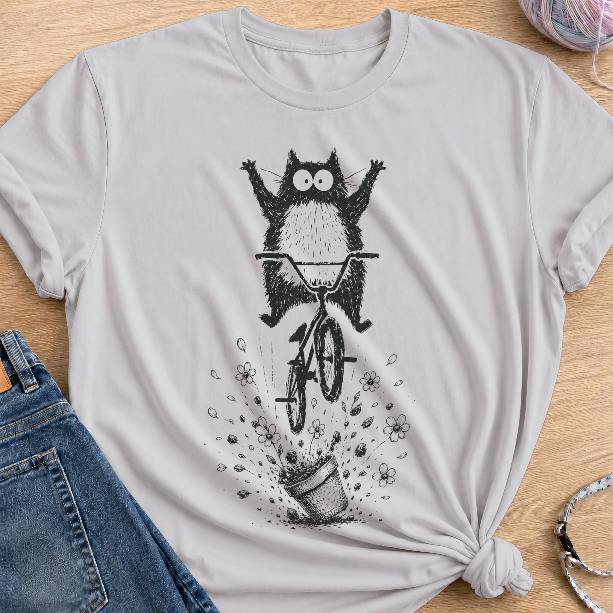 Pedal to Petal T-Shirt — Ice Grey