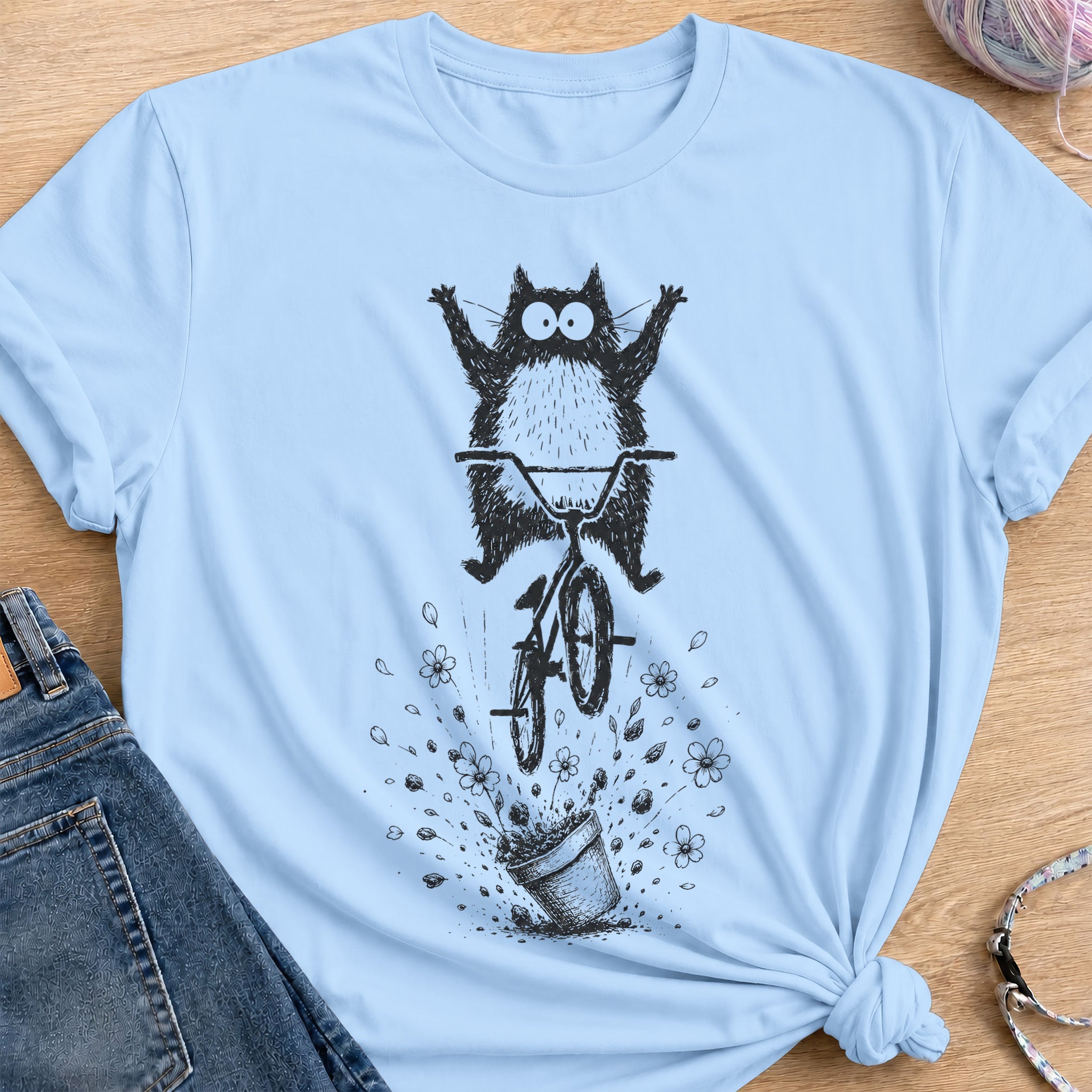 Pedal to Petal T-Shirt — Light Blue