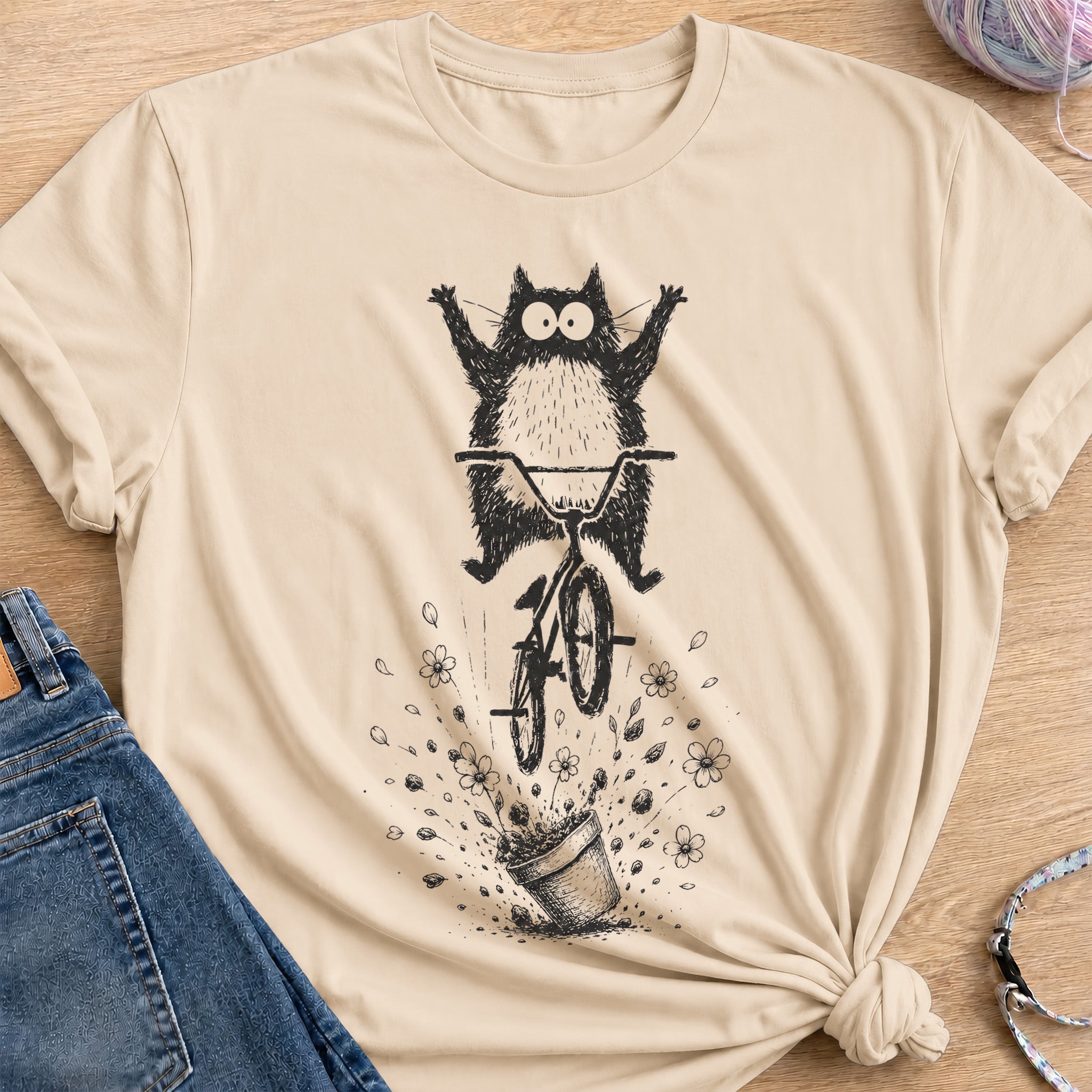 Pedal to Petal T-Shirt — Sand