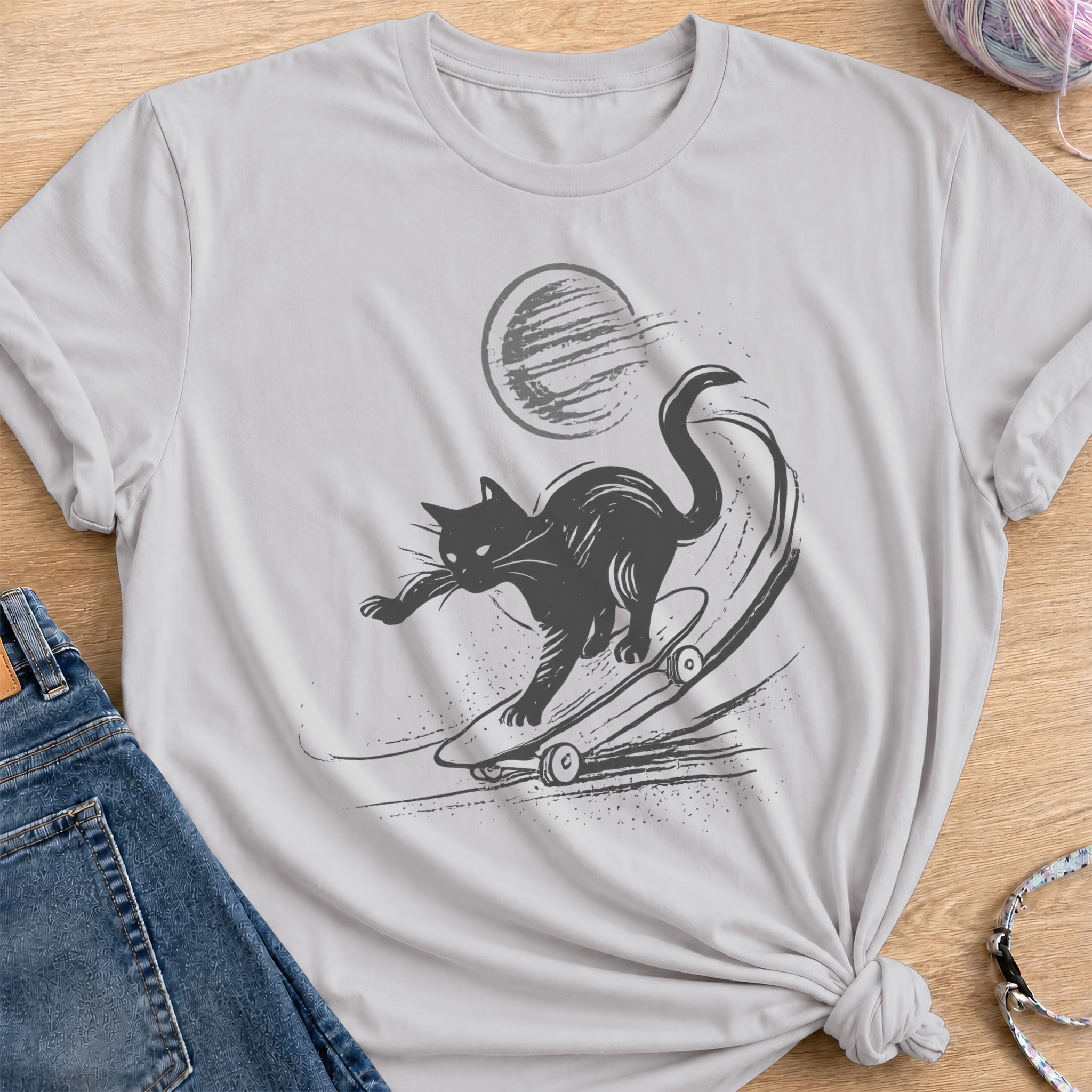 Whisker Wheels T-Shirt — Ice Grey
