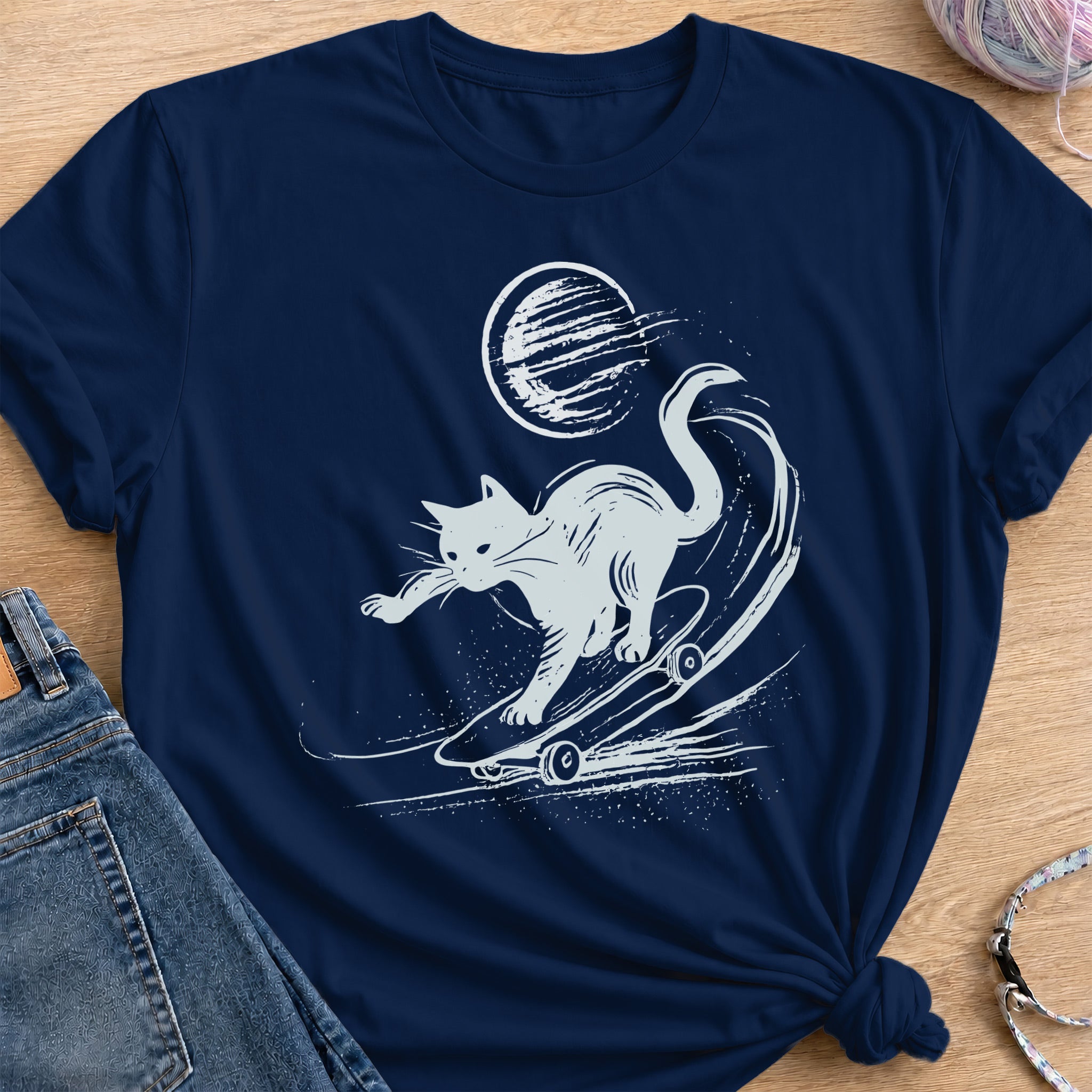 Whisker Wheels T-Shirt — Navy