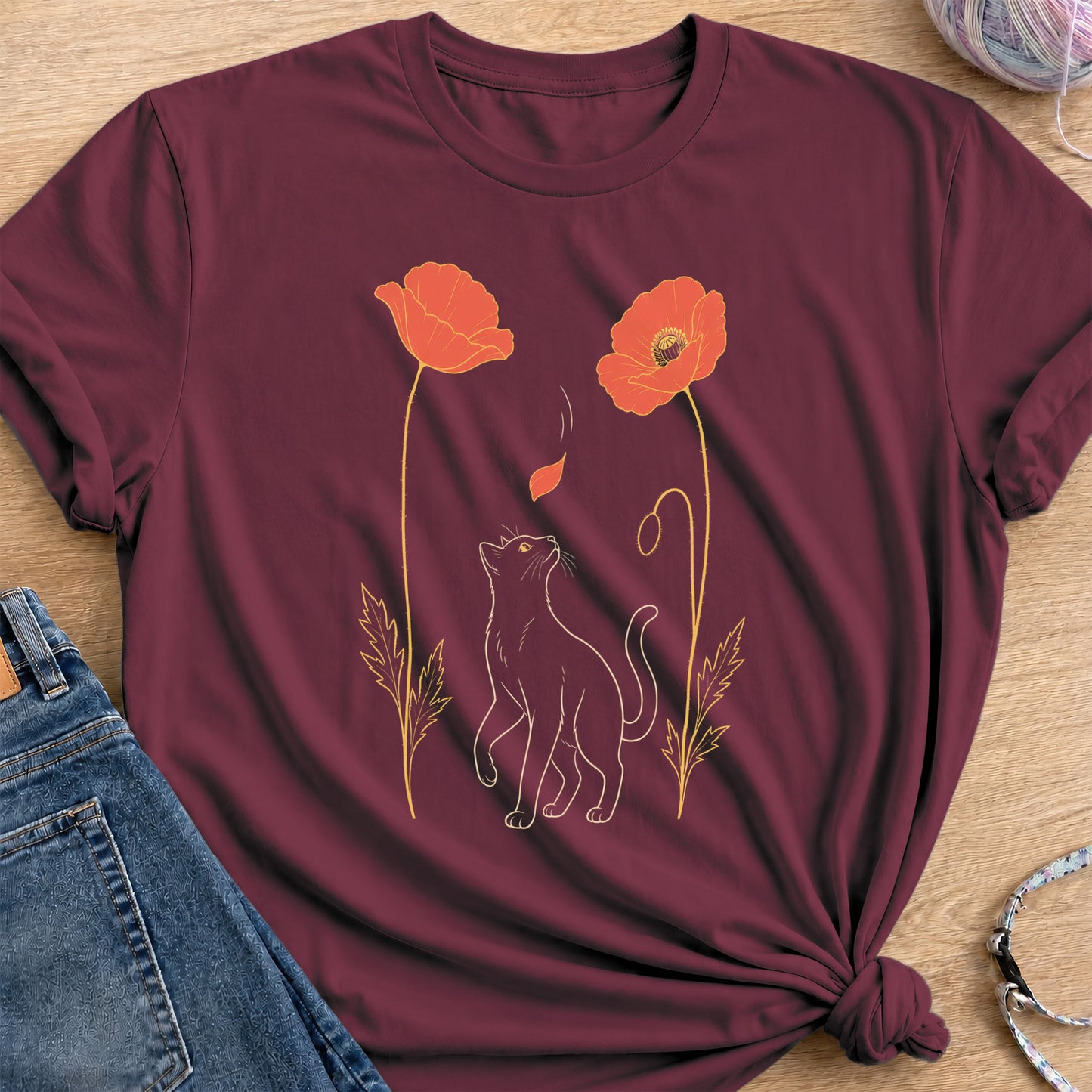Petals T-Shirt — Maroon