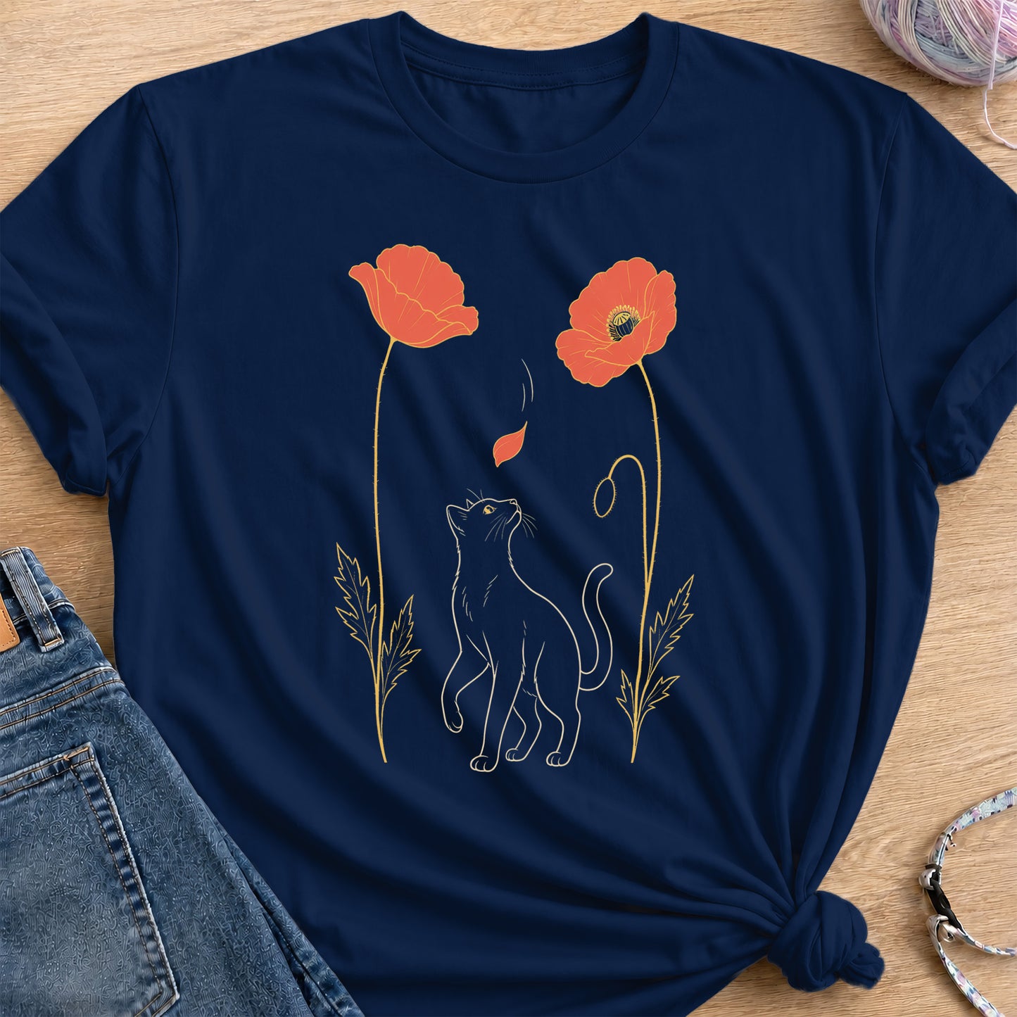 Petals T-Shirt — Navy