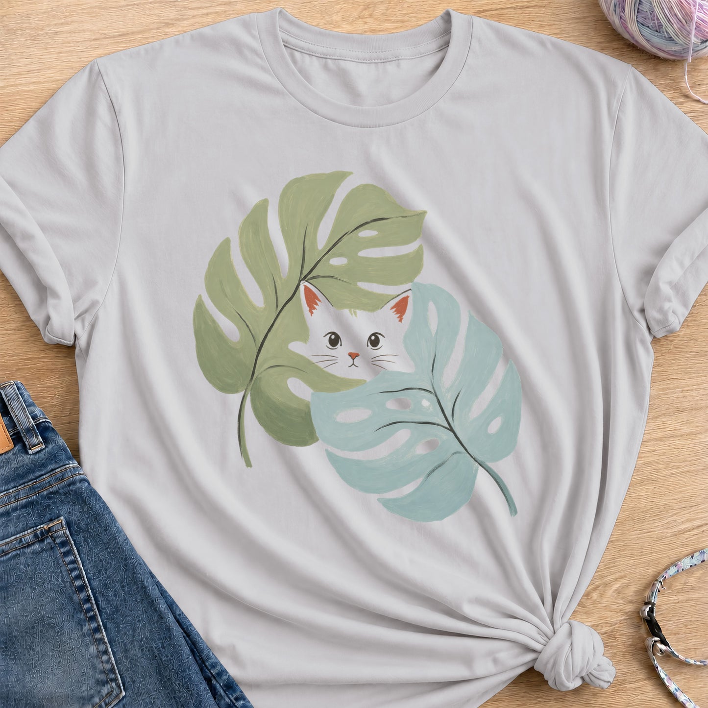 Monstera T-Shirt — Ice Grey