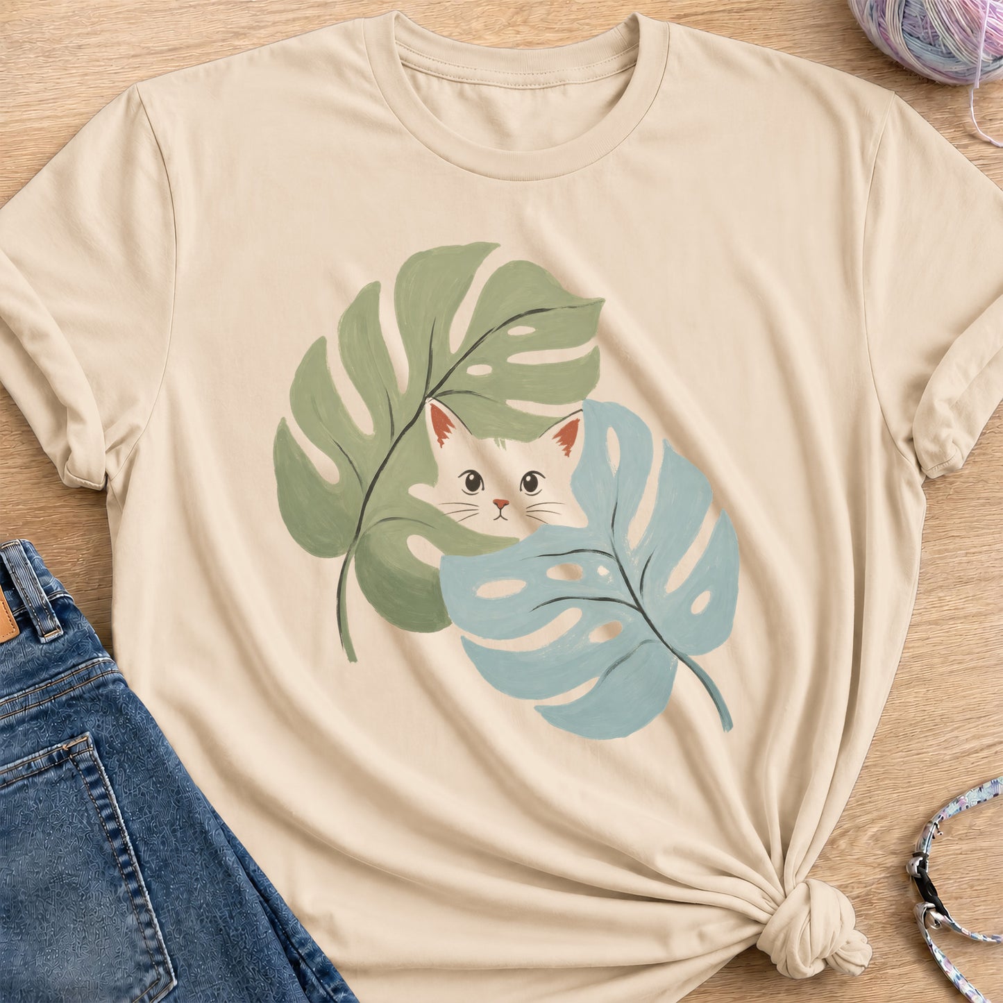 Monstera T-Shirt — Sand