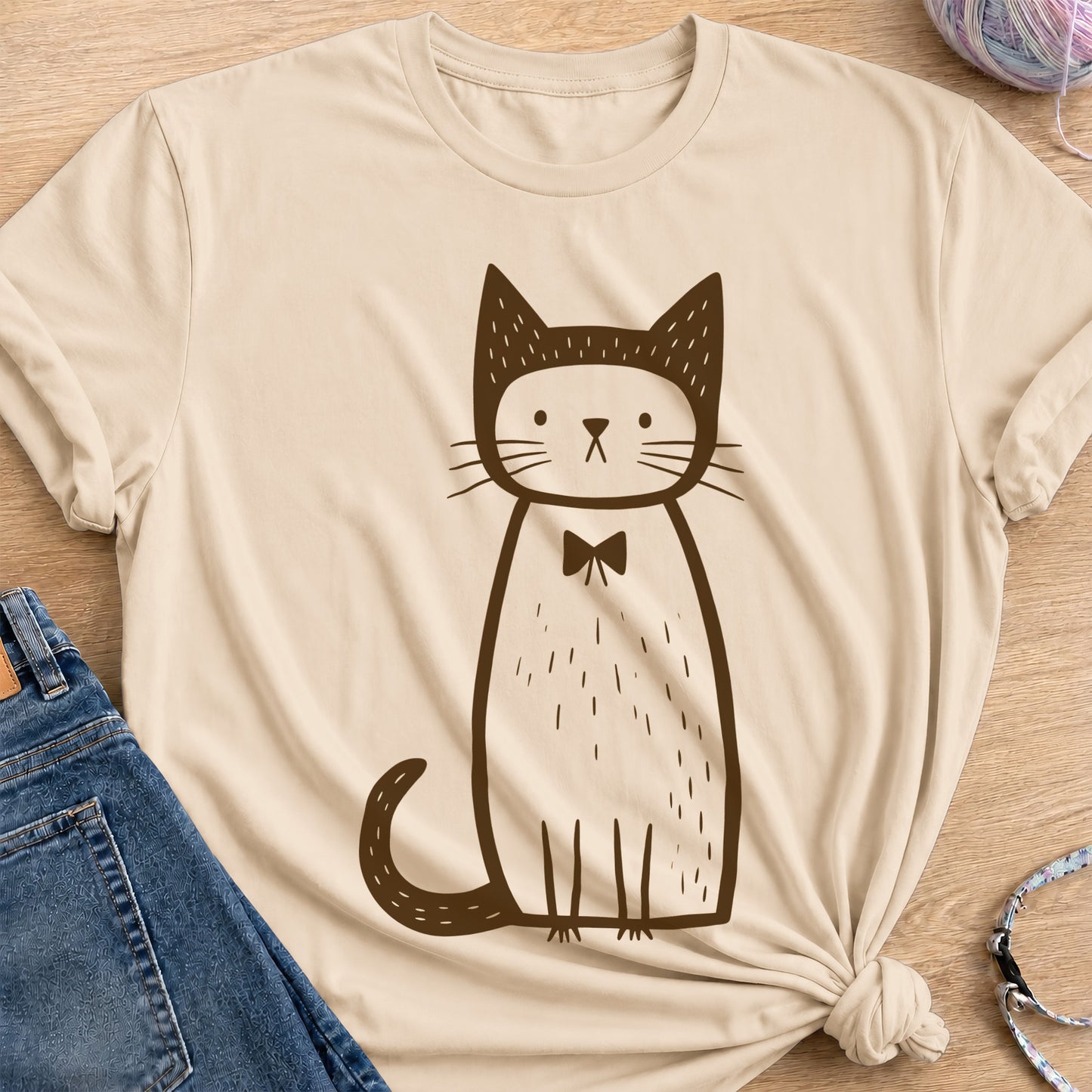 Sir Whiskers T-Shirt — Sand