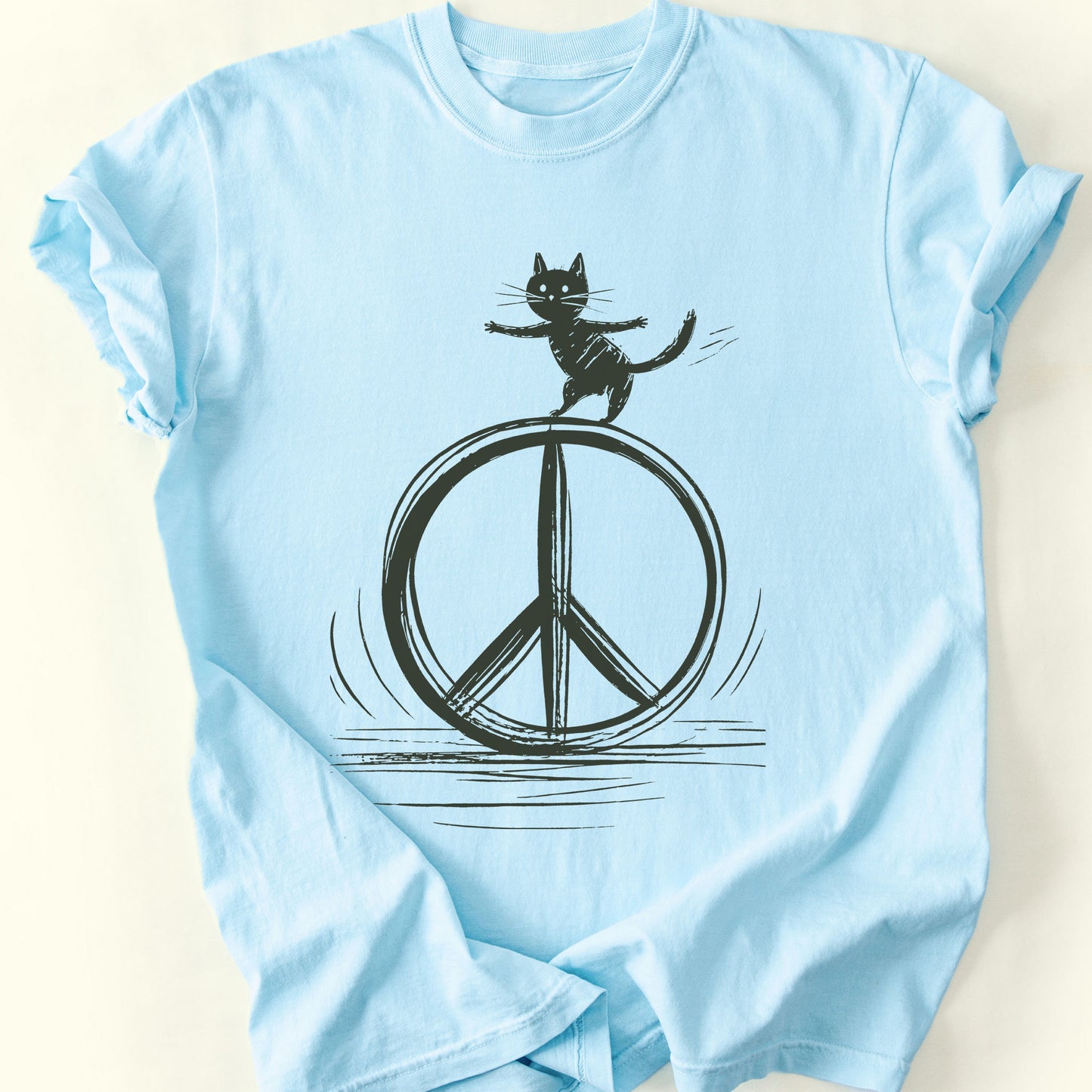 Peace Sign T-Shirt — Chambray
