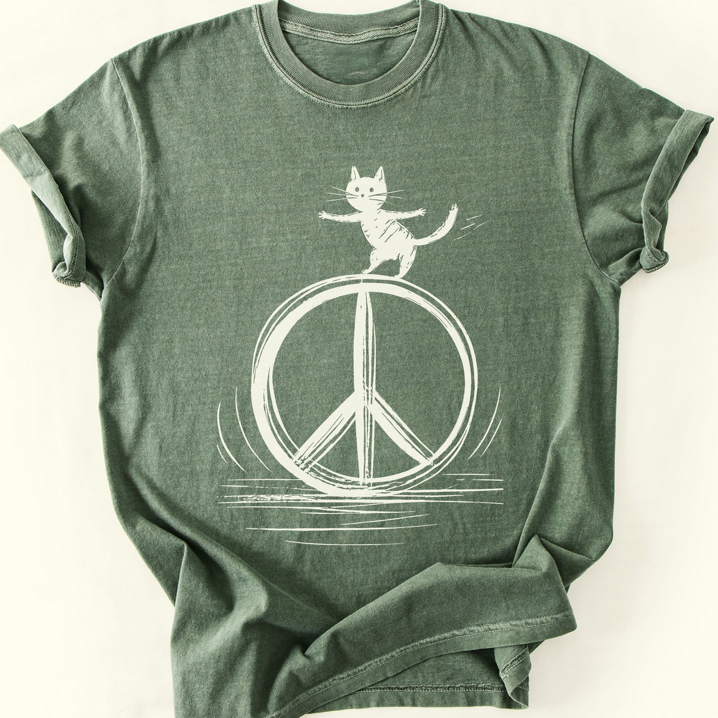 Peace Sign T-Shirt — Moss