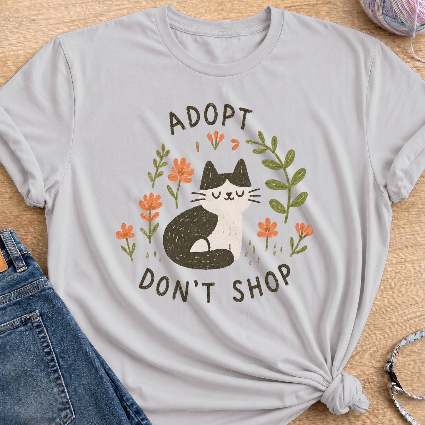 Adopt T-Shirt — Ice Grey