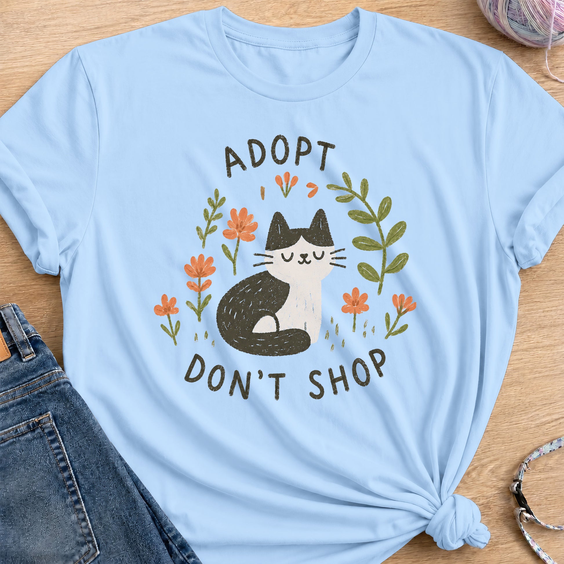 Adopt T-Shirt — Light Blue