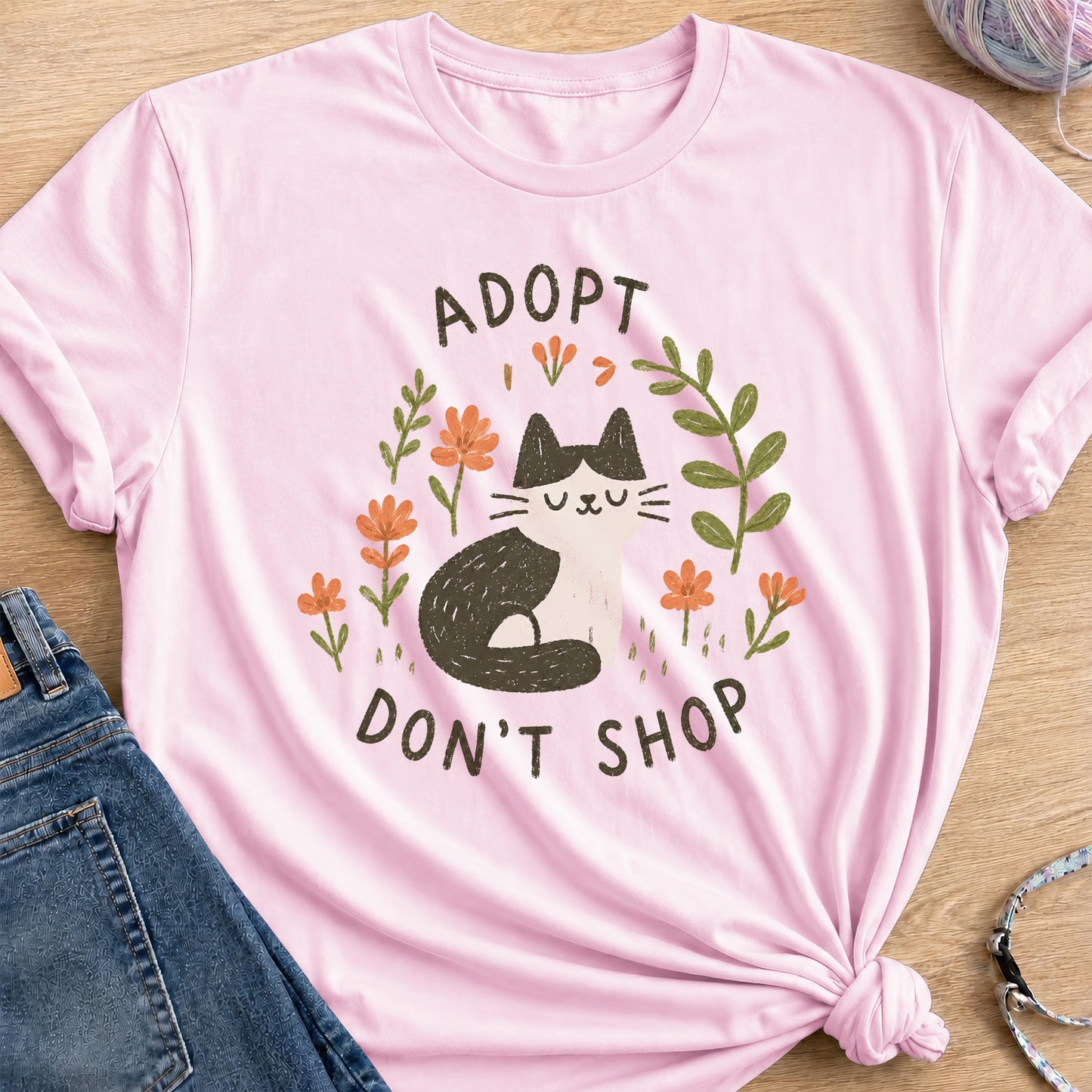 Adopt T-Shirt — Light Pink