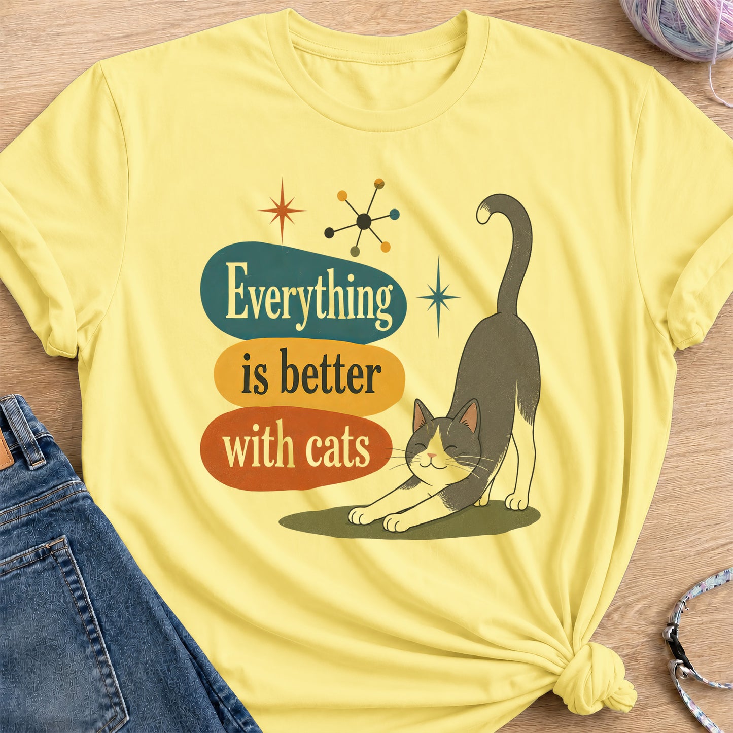 Happy Stretching T-Shirt — Cornsilk
