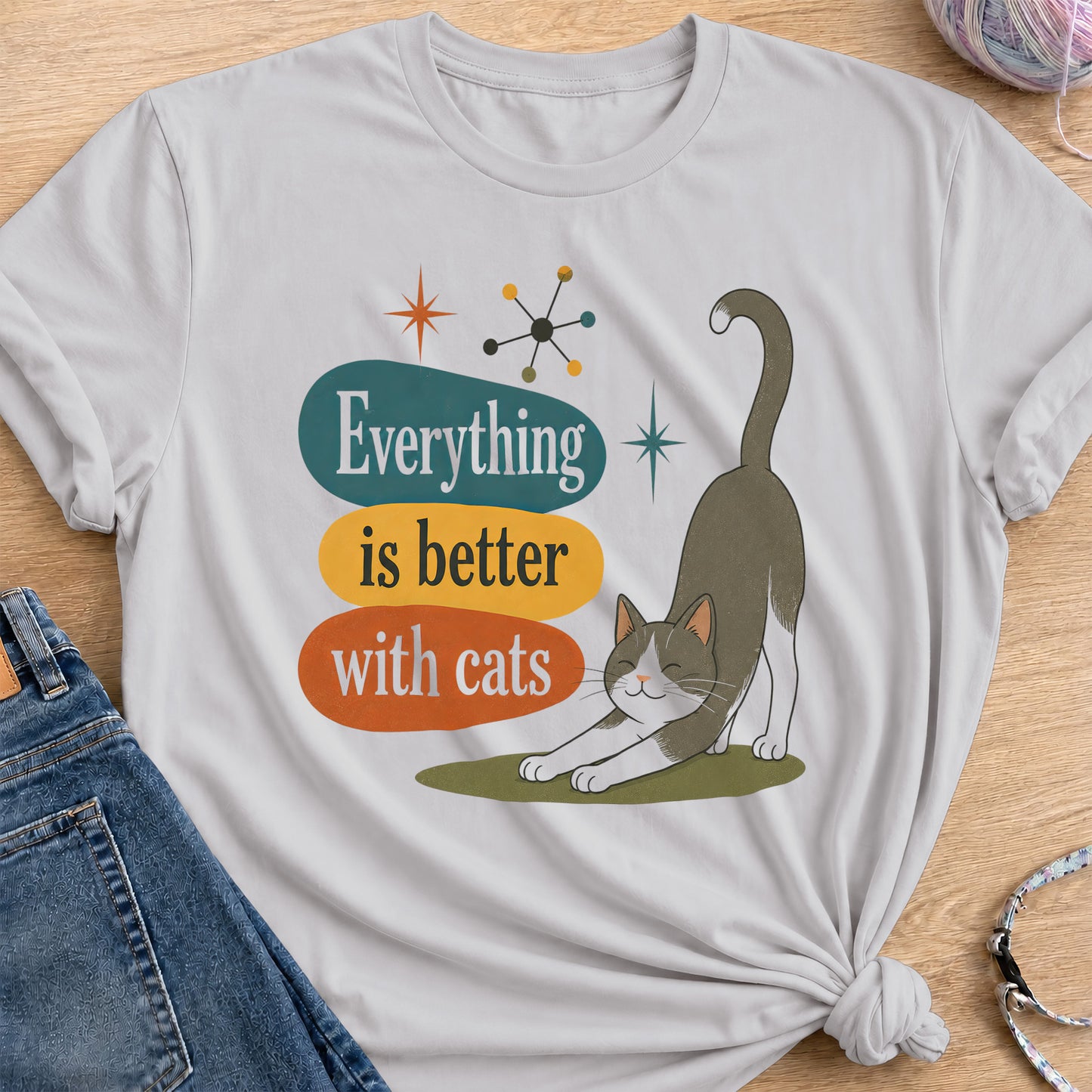 Happy Stretching T-Shirt — Ice Grey