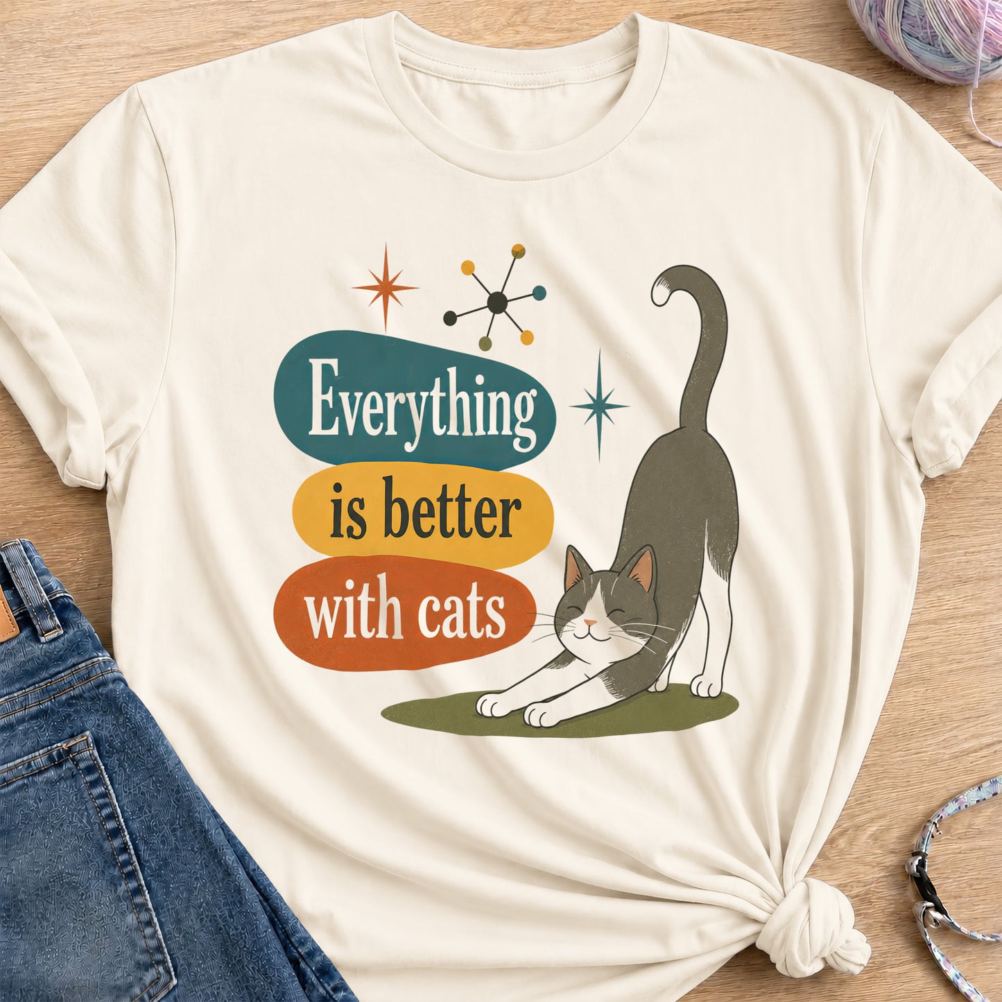 Happy Stretching T-Shirt — Natural