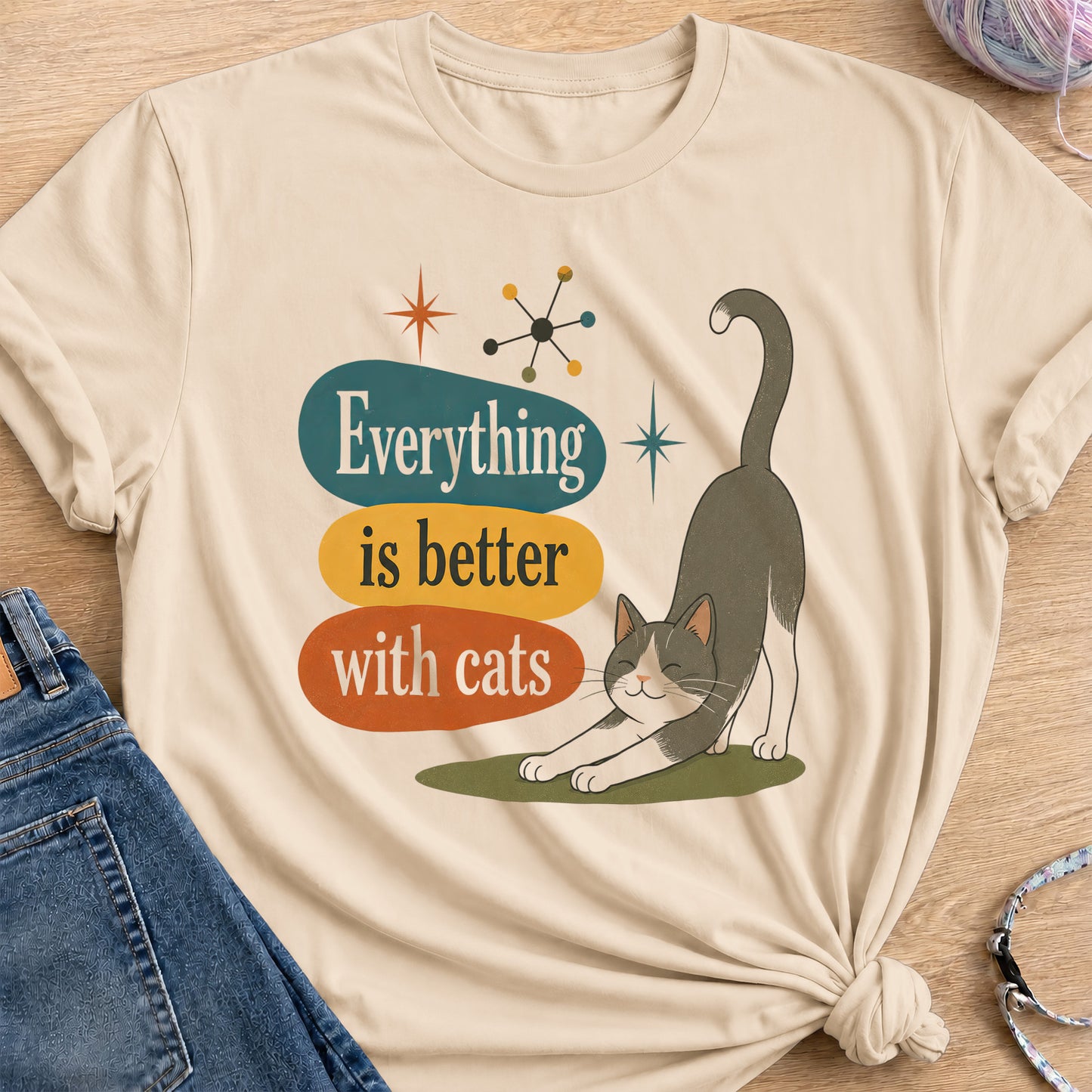 Happy Stretching T-Shirt — Sand