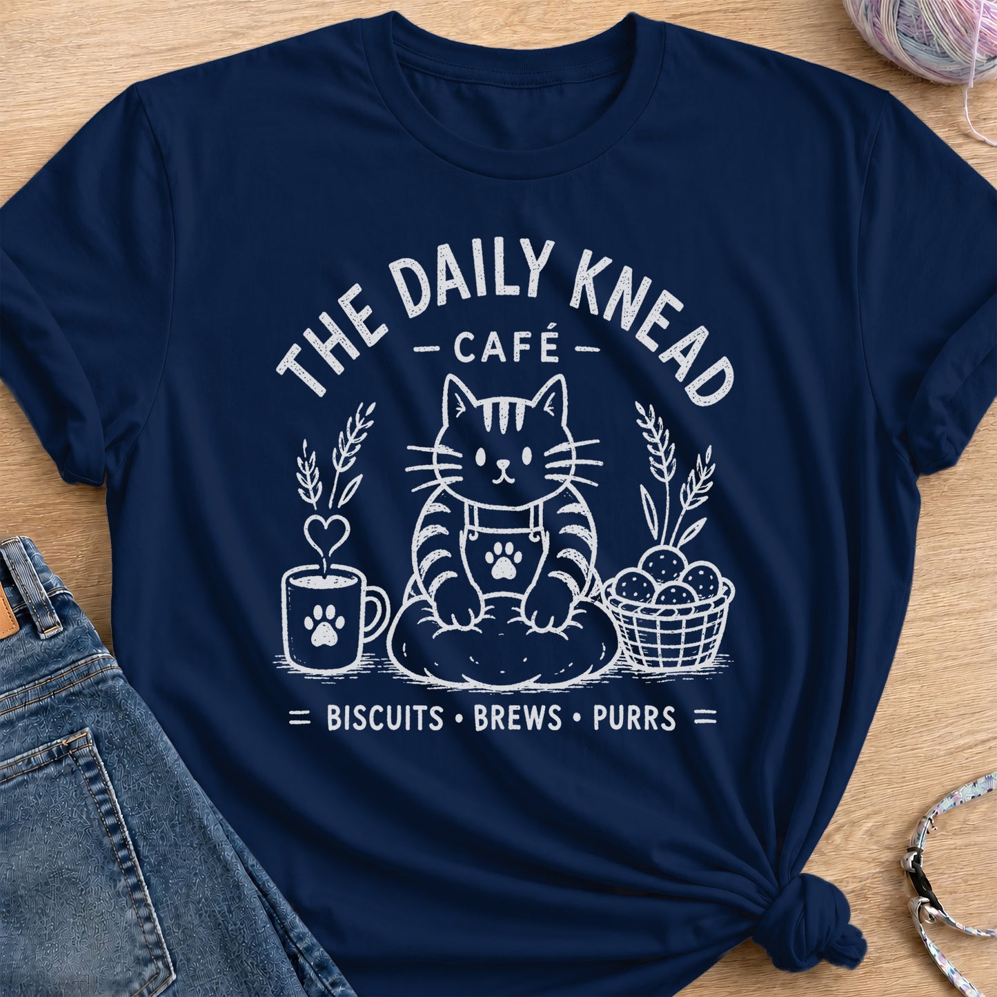 Knead Cafe T-Shirt — Navy